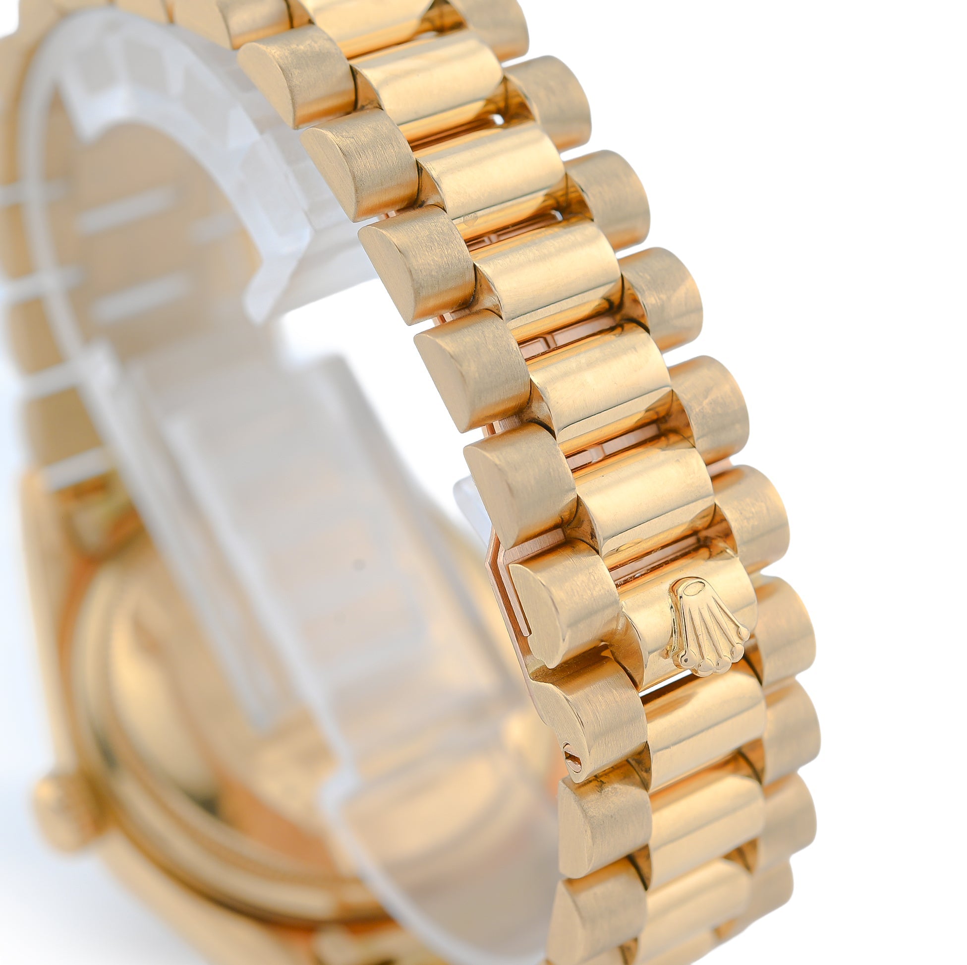 36MM Gold Rolex Day Date Presidential 18k Yellow Fluted Bezel Jubilee Band 128238 - Elite Jewelers - Luxury Watch