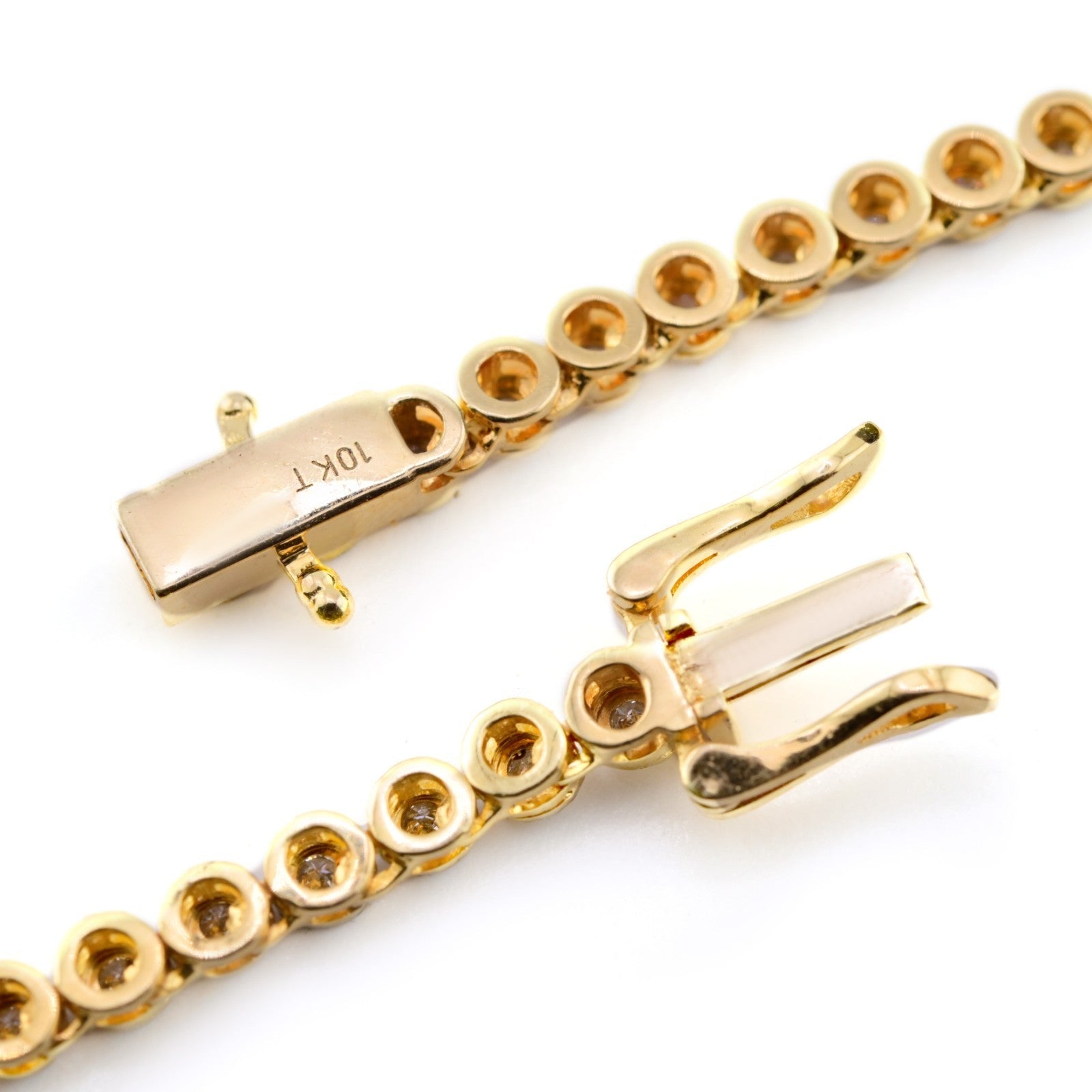 3MM 10k Yellow Gold 1.99CTW Natural Diamond Tennis Chain 18.6g 18 Inch Necklace - Elite Jewelers - Necklaces & Chains