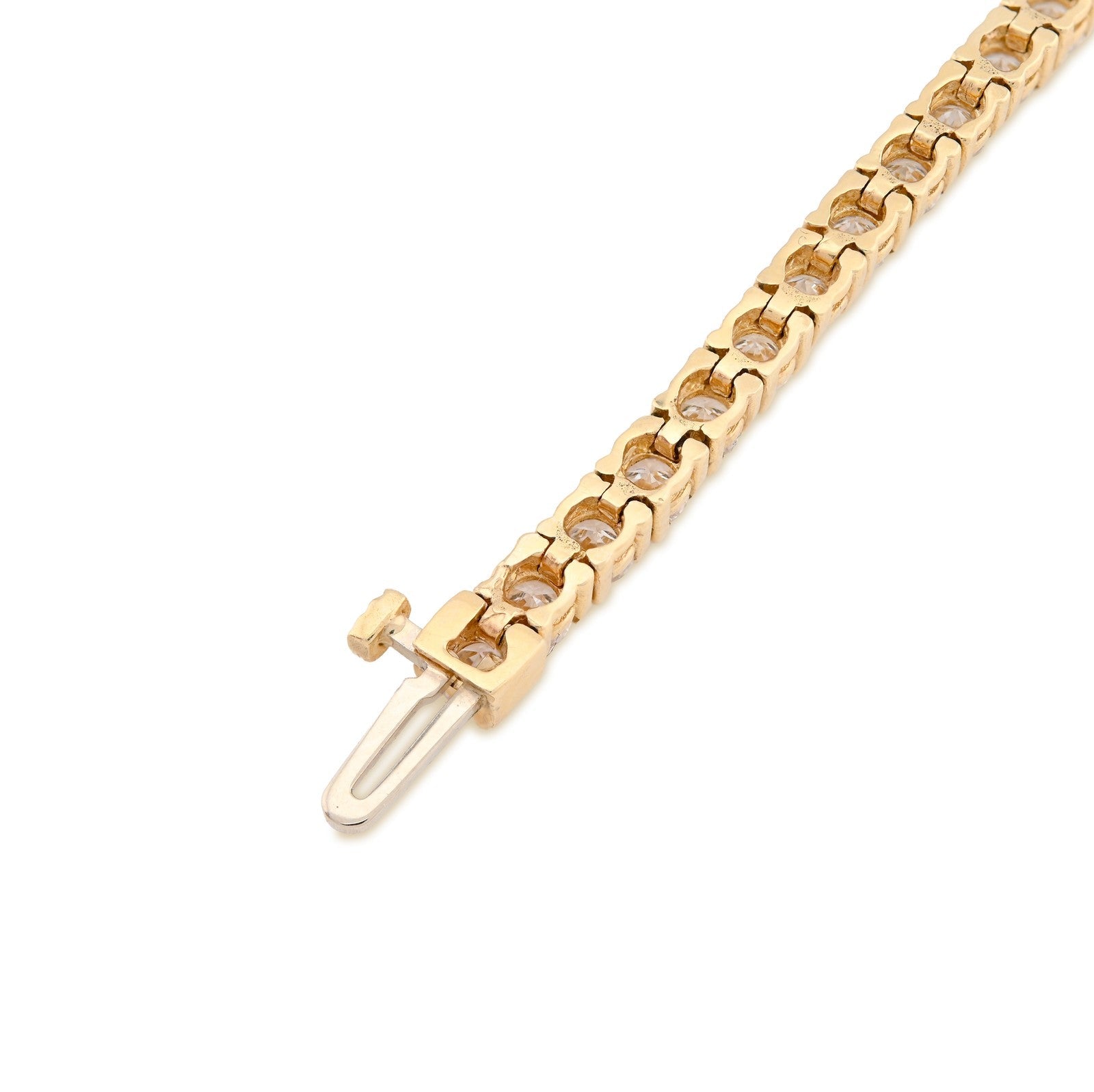 3MM 14k Real Yellow Gold 9.7gms 5CTW Lab Diamond Tennis Bracelet 7 Inches Armlet - Elite Jewelers - Bracelets