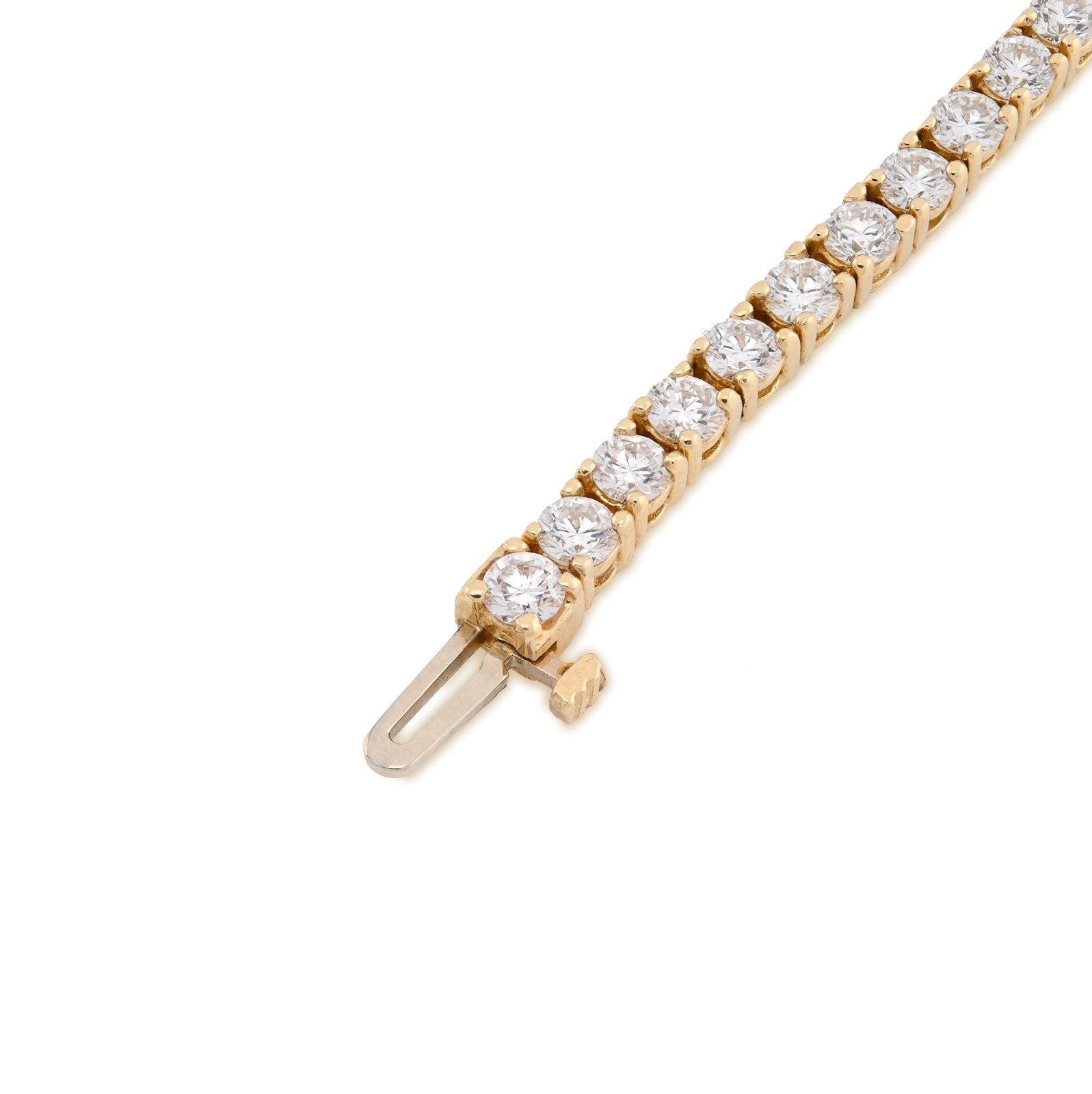 3MM 14k Real Yellow Gold 9.7gms 5CTW Lab Diamond Tennis Bracelet 7 Inches Armlet - Elite Jewelers - Bracelets