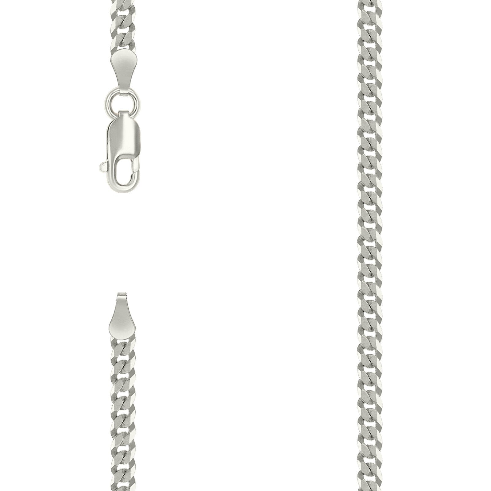 3MM Unisex 925 Sterling Silver Solid Super Flat Cuban Chain 22In 6.3g Necklace - Elite Jewelers - Necklaces & Chains