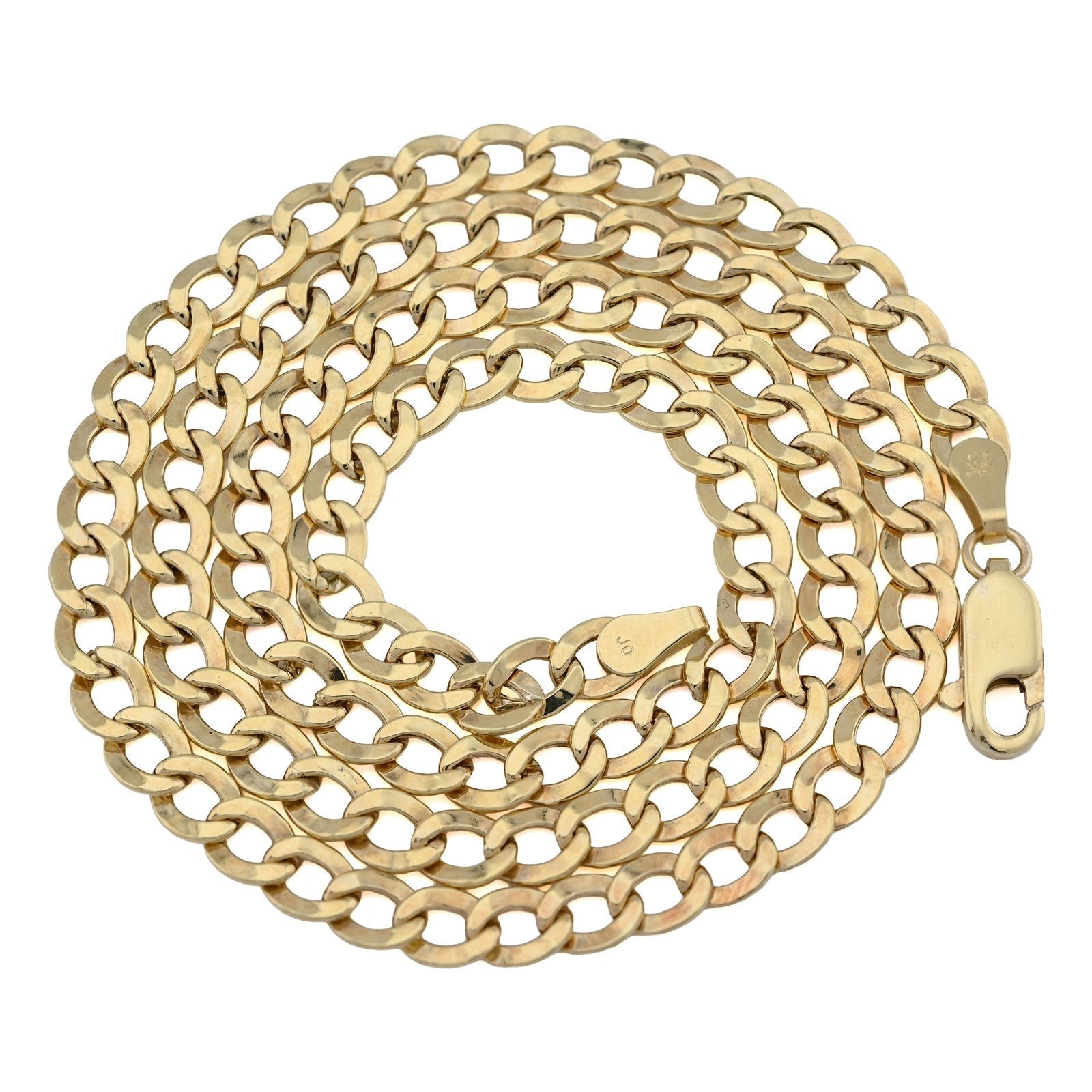 4.5MM 10k Yellow Gold 5.9gms Cuban link Curb Chain Mens Womens 18In Necklace - Elite Jewelers - Necklaces & Chains