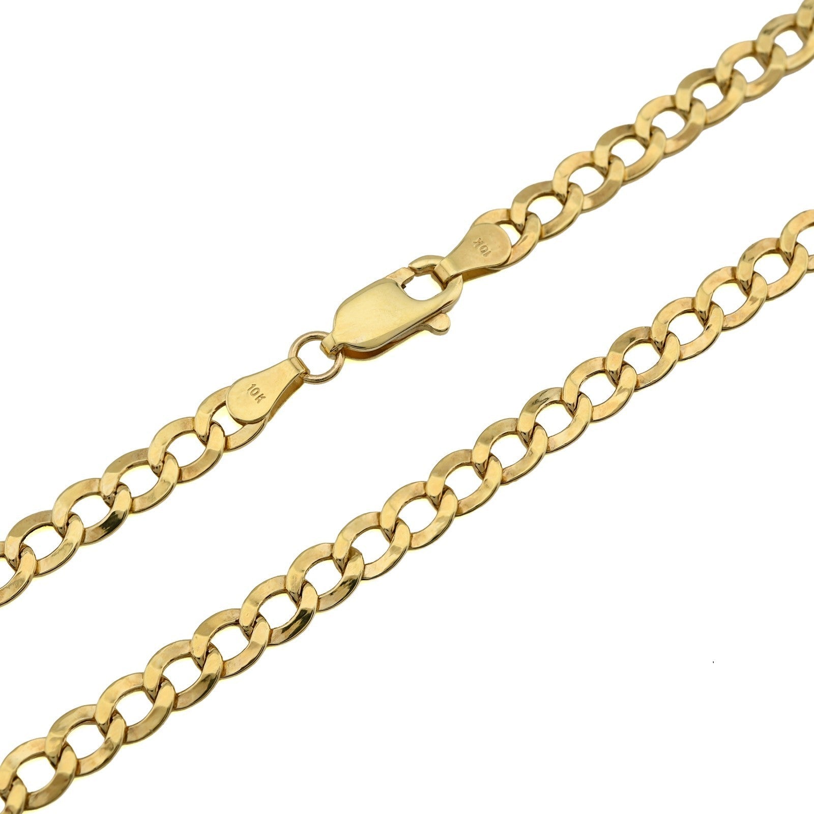 4.5MM 10k Yellow Gold 5.9gms Cuban link Curb Chain Mens Womens 18In Necklace - Elite Jewelers - Necklaces & Chains