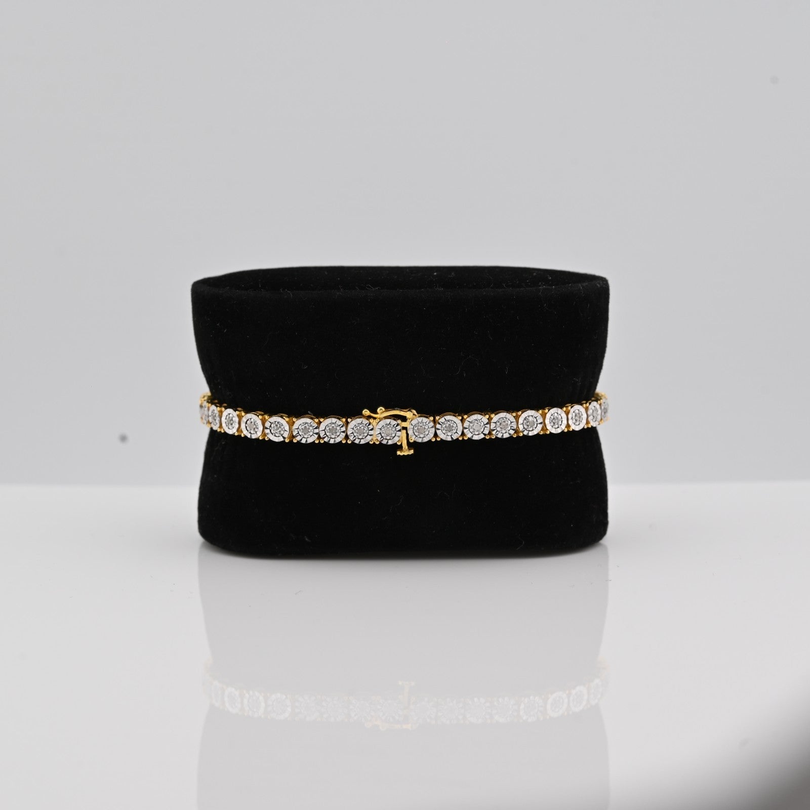 4.5MM Sterling Silver Gold Plated 0.6CTW Natural Diamond 7In Tennis Bracelet 10g - Elite Jewelers - Bracelets