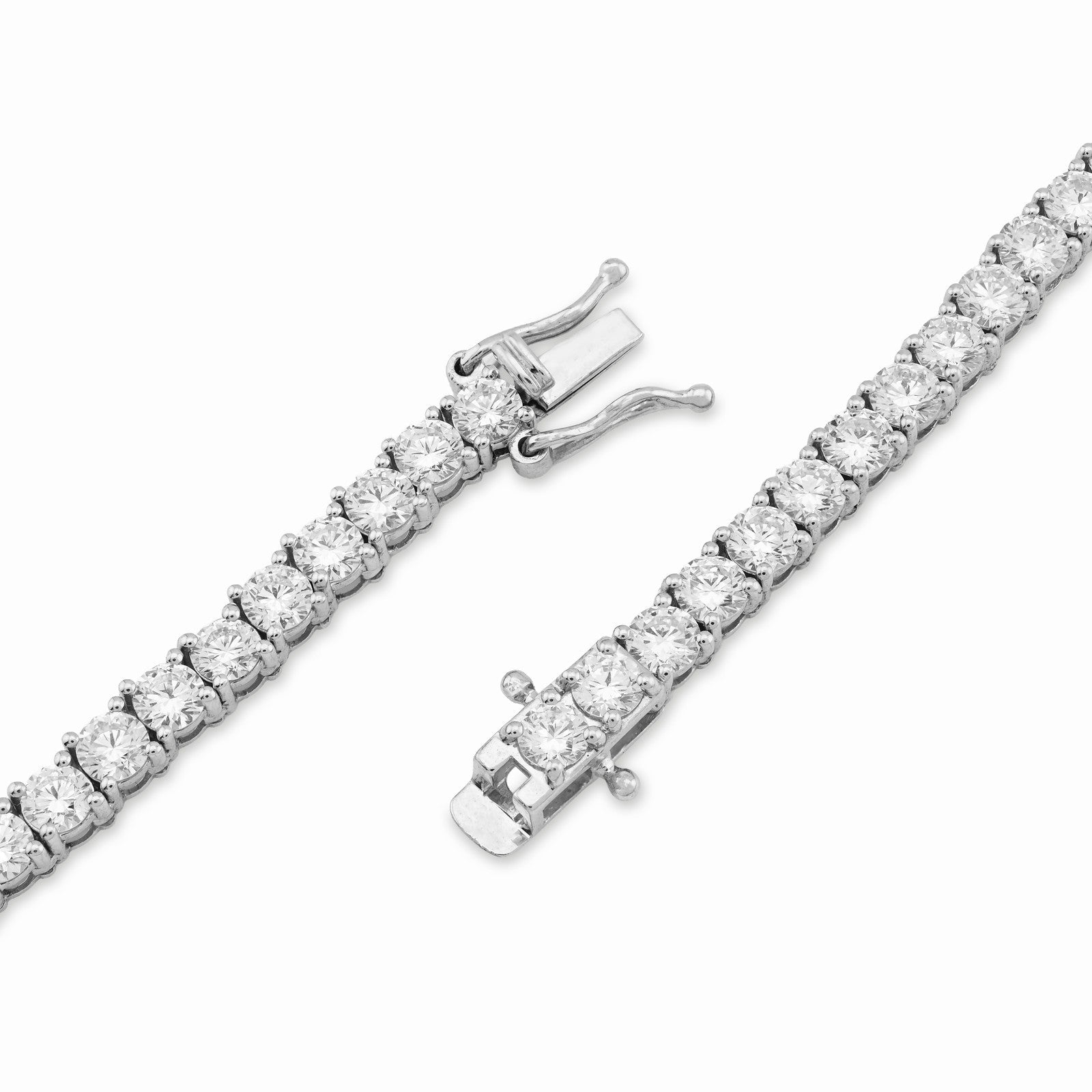 4MM 10k White Gold 29.32CTW Lab Diamond Tennis Chain 31.5gms 22 Inches Necklace - Elite Jewelers - Necklaces