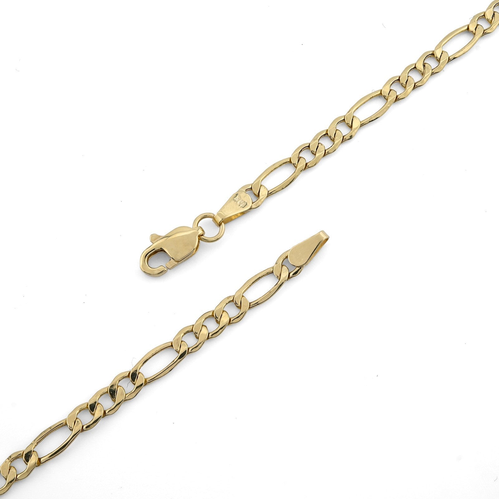 4MM 10k Yellow Gold Unisex Adults 3.4 grams Figaro Chain Necklace - 20 Inches - Elite Jewelers - Necklaces & Chains