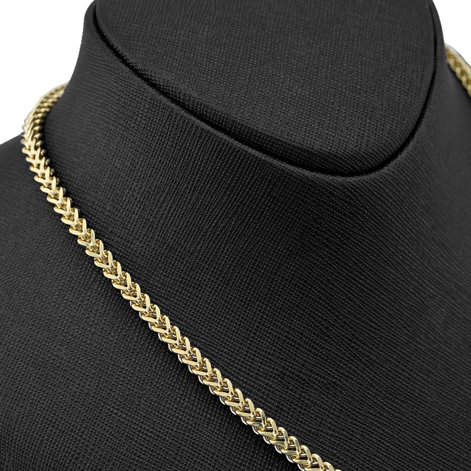 4MM Franco Chain Real 1/10th 10k Yellow Gold Bonded 925 Silver 18 Inch Neckalce - Elite Jewelers - Necklaces & Chains