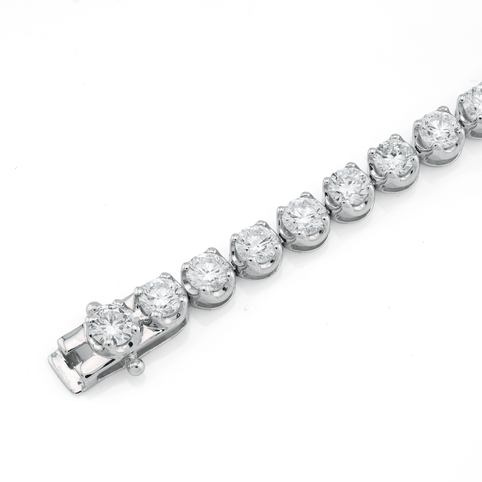 4MM Pure 10k White Gold 5.8gms 5 CTW Lab Grown Diamond 7 Inch Tennis Bracelet - Elite Jewelers - Bracelets