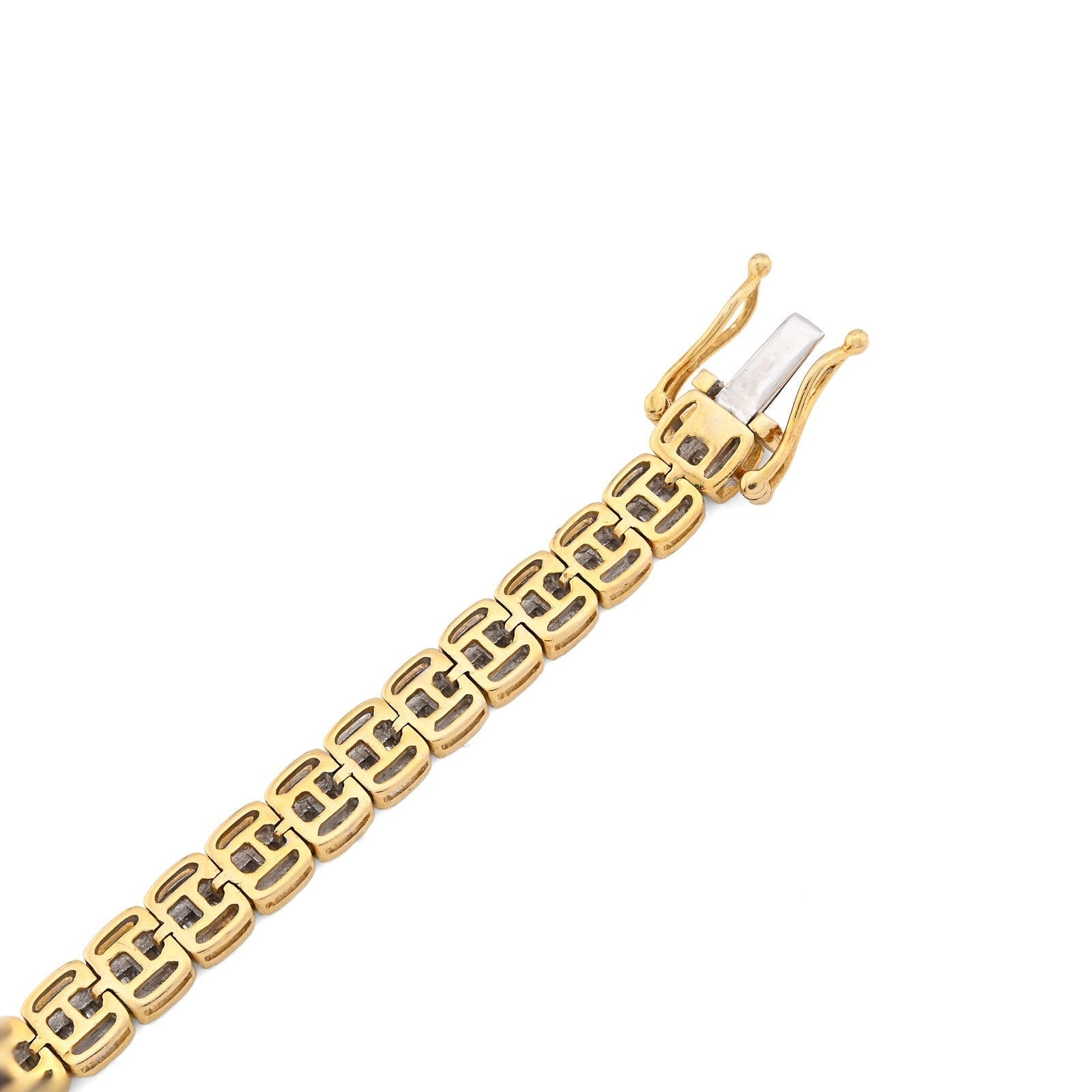 5.5MM 10k Yellow Gold 15.2gm 3.72CTW Round/Baguette Pure Diamond Tennis Bracelet - Elite Jewelers - Bracelets