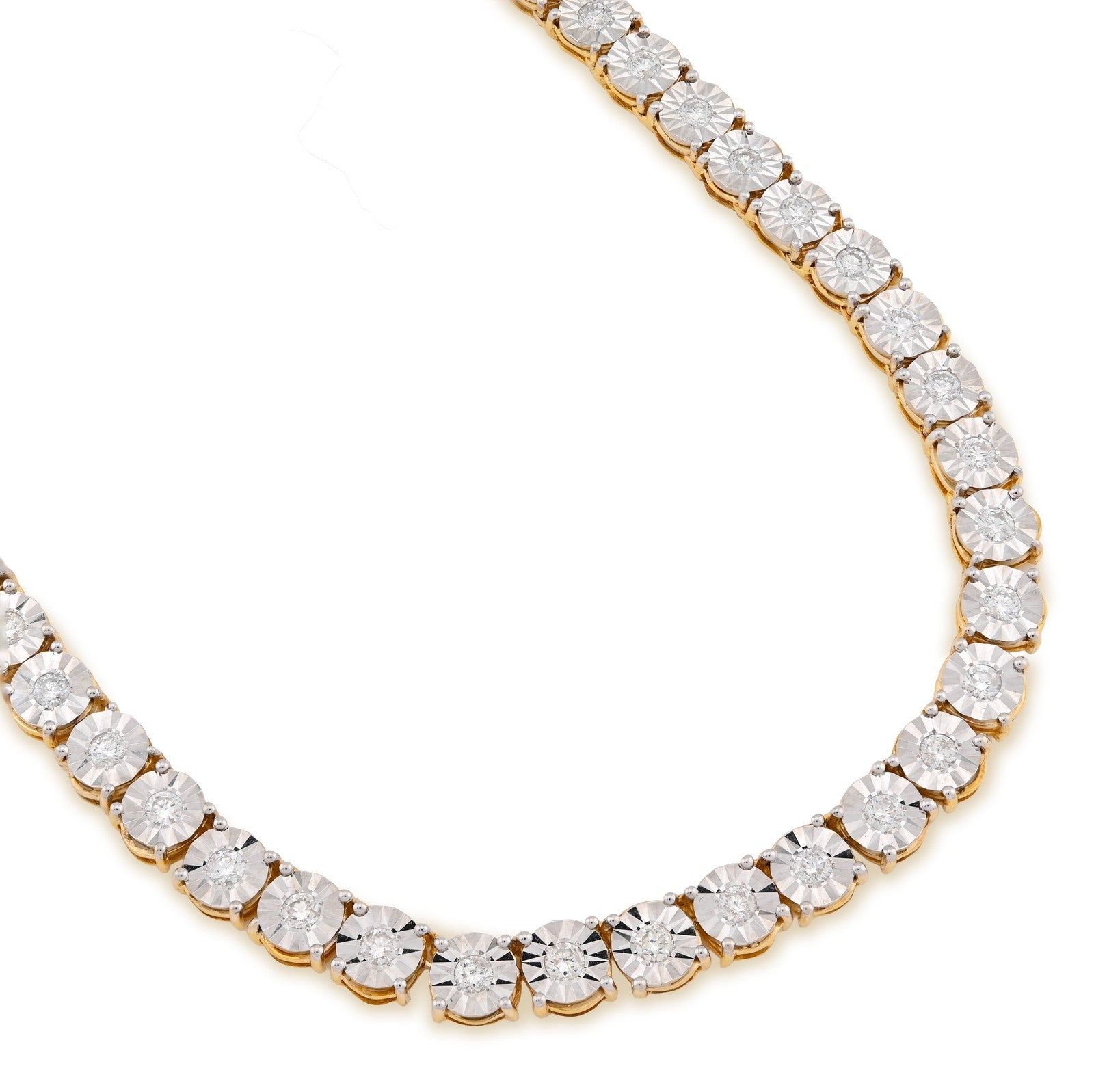 5.5MM 10k Yellow Gold 4.94CTW Natural Diamond Tennis Chain 28.6g 22Inch Necklace - Elite Jewelers - Necklaces