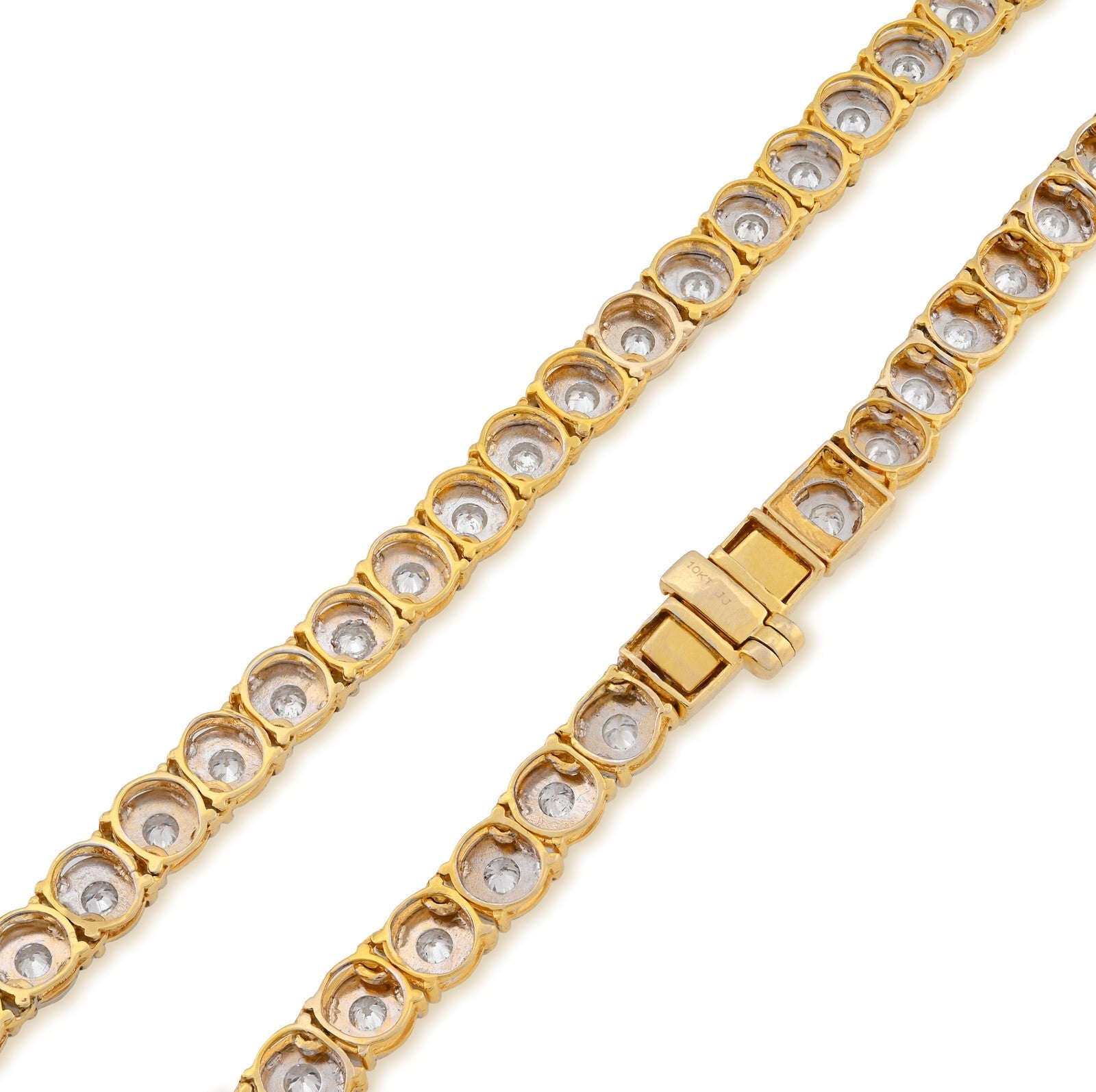 5.5MM 10k Yellow Gold 4.94CTW Natural Diamond Tennis Chain 28.6g 22Inch Necklace - Elite Jewelers - Necklaces