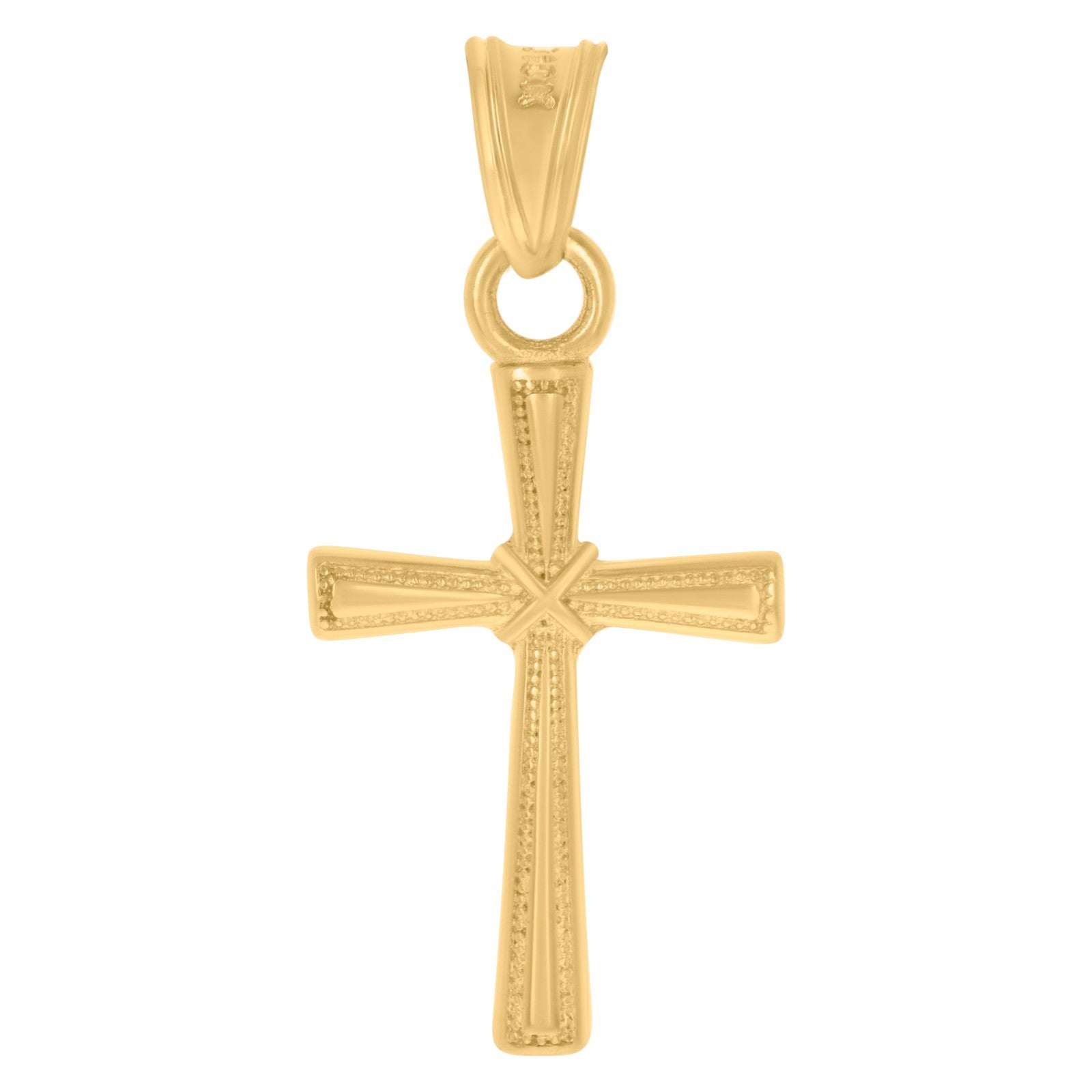 Pure 10k Yellow Gold Mens Cross Religious Polished Charm 0.9gms Classic Pendant