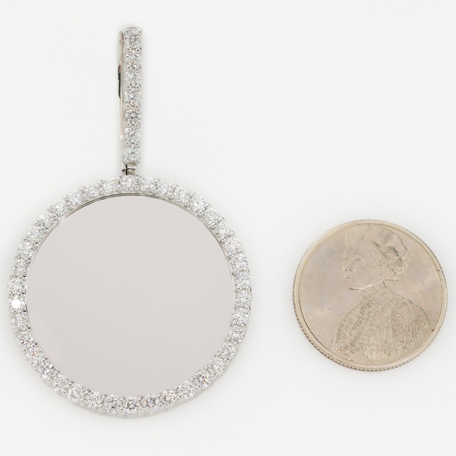 925 Silver 3.35CTW Lab Grown Diamond Picture Charm Big Pointers Pendant 11.3gms