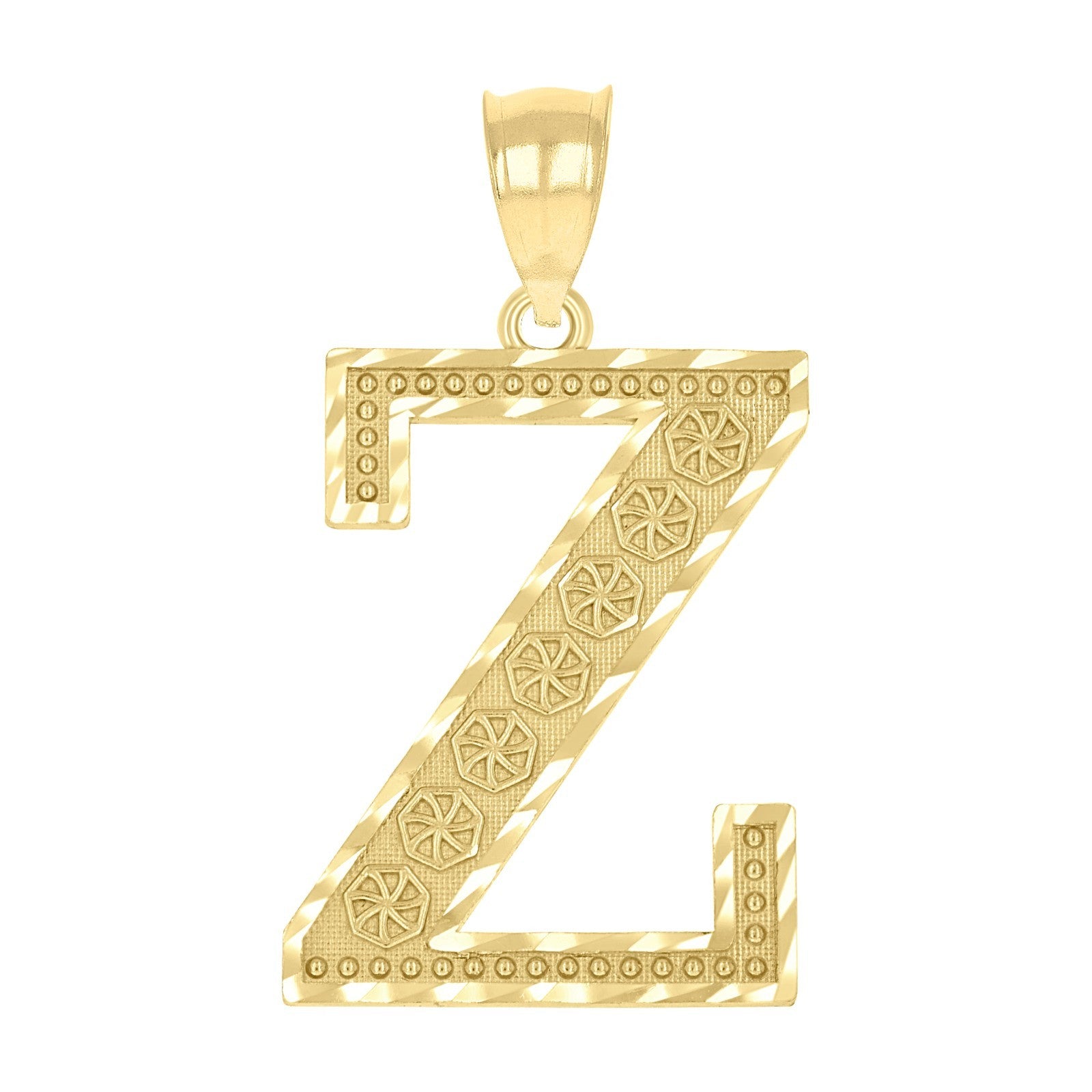 10k Yellow Gold Initial Letter "Z" Pendant 2.7g Alphabet Unisex Charm