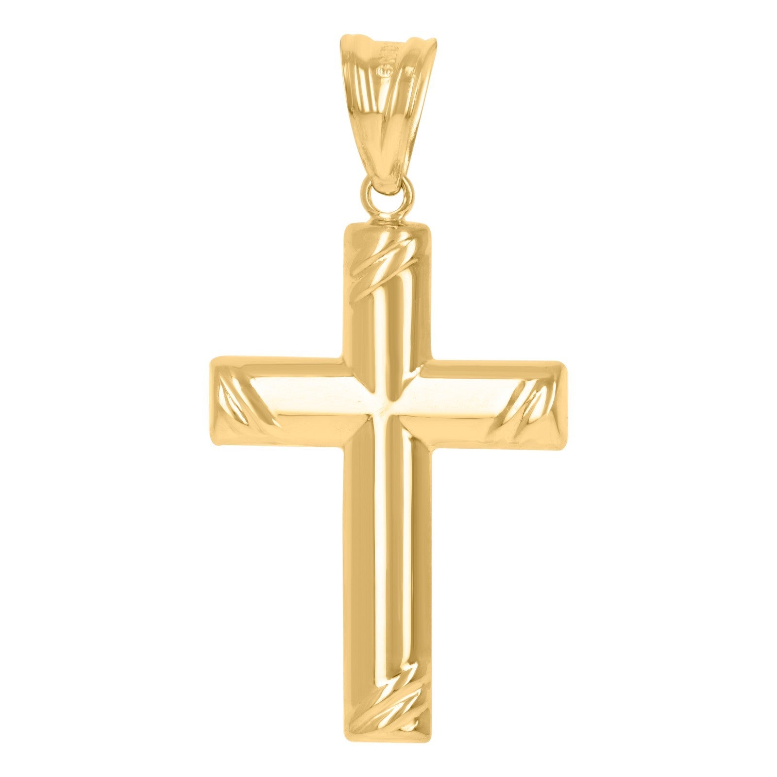 10k Yellow & White Gold Polished Unisex Adult Cross Religious Charm 1.2g Pendant