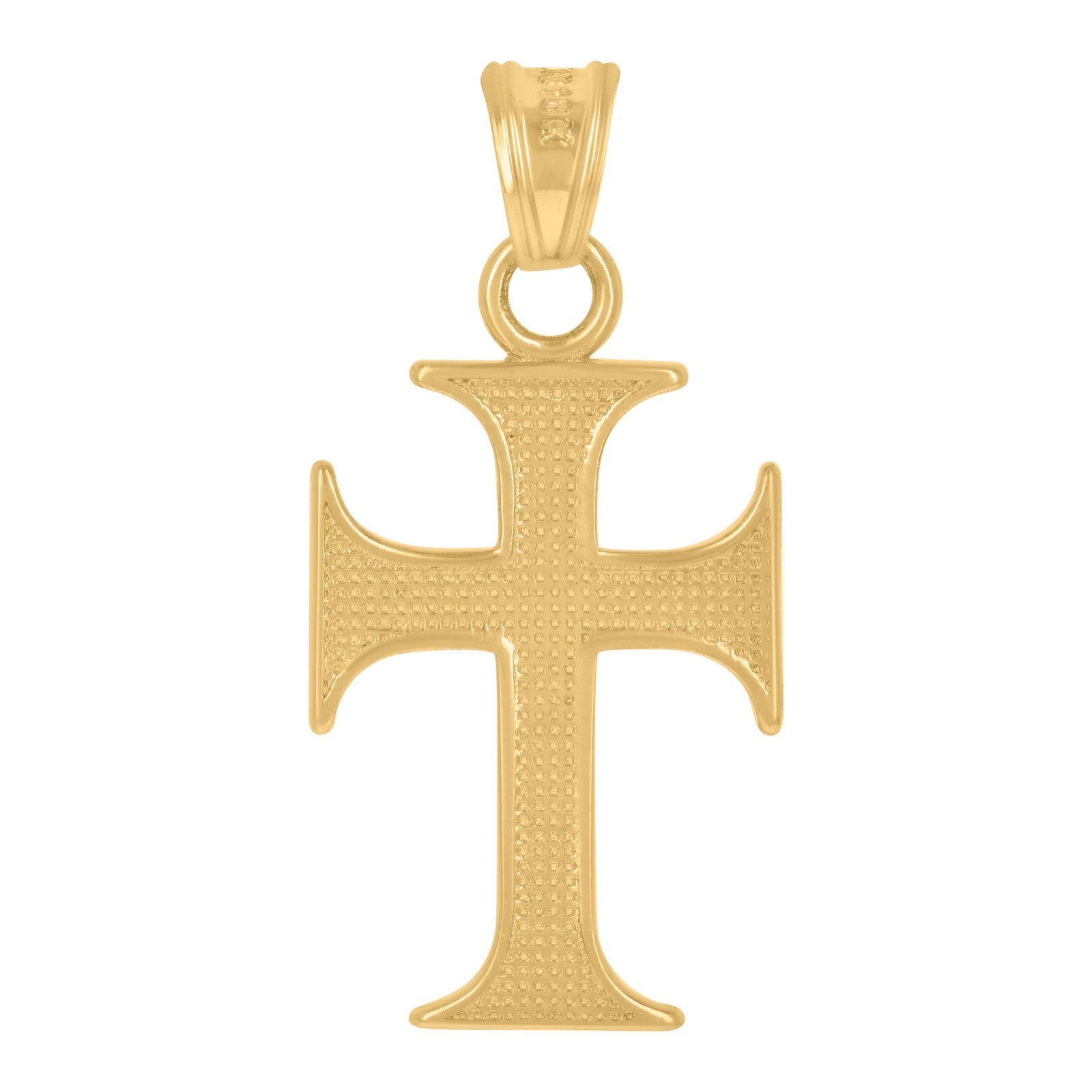 10k Yellow Gold For Mens Cross Religious Charm 1.1 grams Polished Pendant