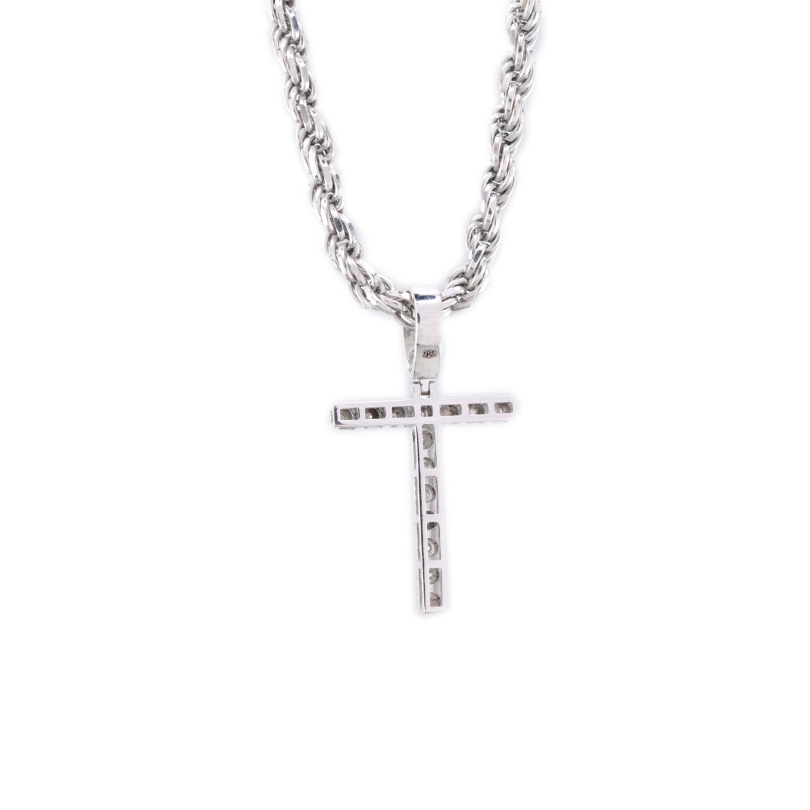 925 Silver Natural 0.15 CTW Diamond Initial Alphabet "T" Pendant 2g Unisex Charm