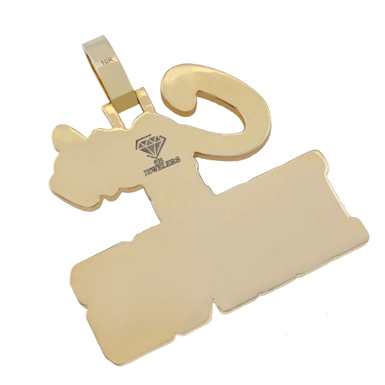 10k Yellow Gold 4.96CTW Pure Diamond "Cash Is King" Pendant Solid Back 37g Charm