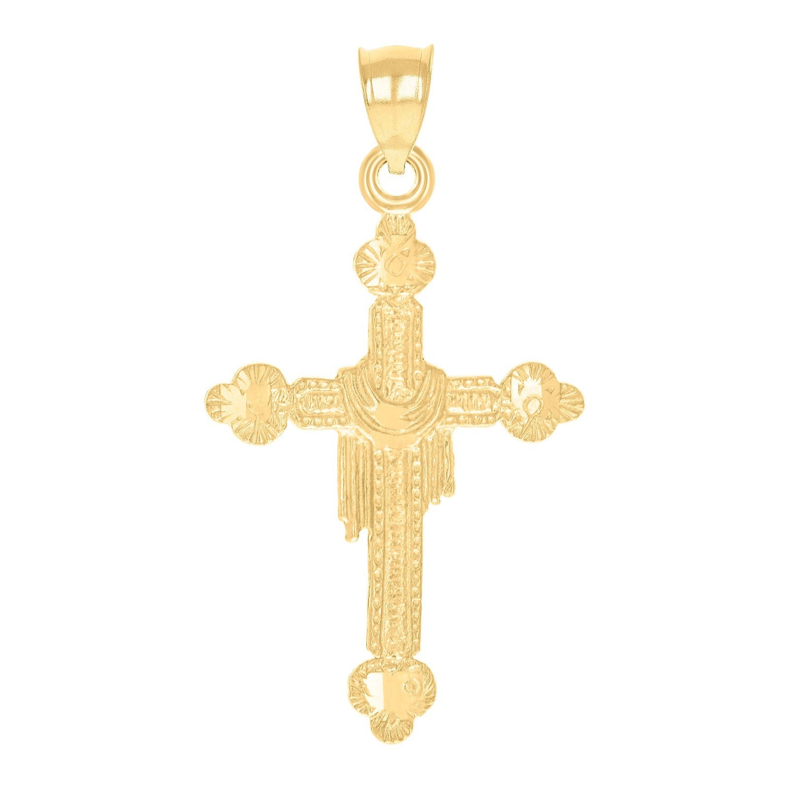 10k Yellow Gold Textured Unisex Wrapped Cross Religious Charm 1.51g Pendant