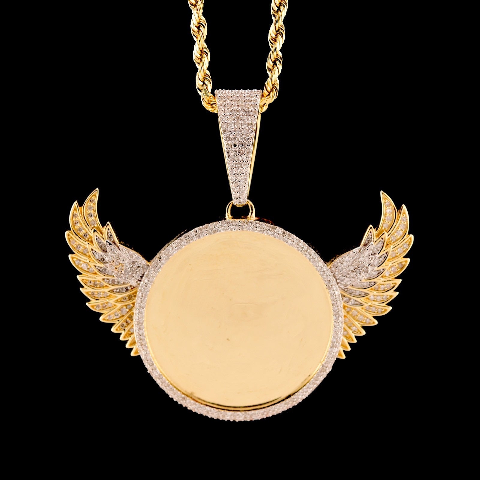 10k Yellow Gold 1.1CTW Natural Round Diamond Picture Memory Pendant 9.2g Charm