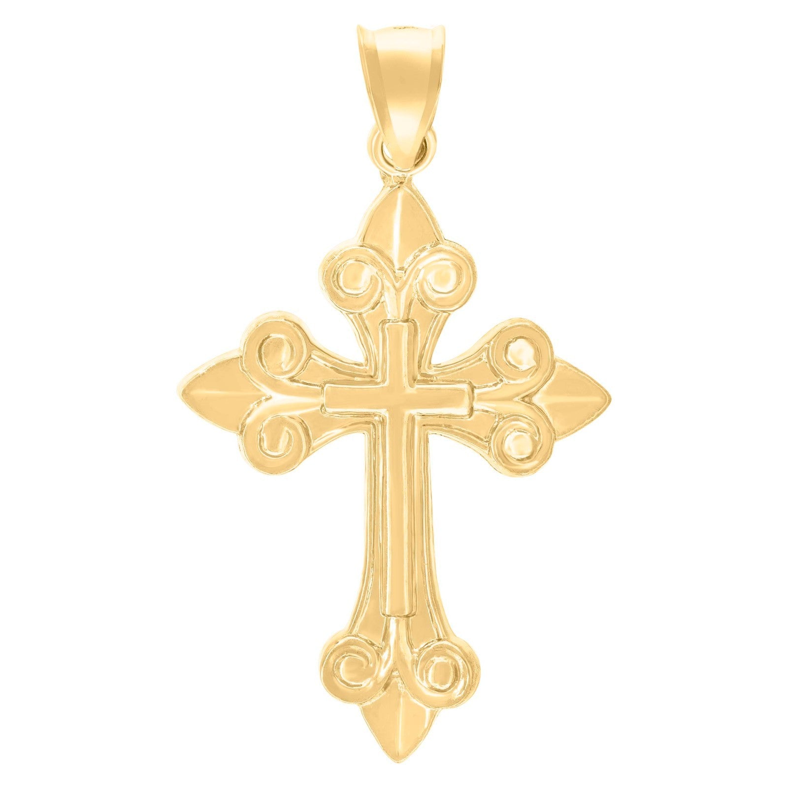 For Mens 10k Yellow Gold Christian Cross Religious Charm 1.5gms NEW Pendant