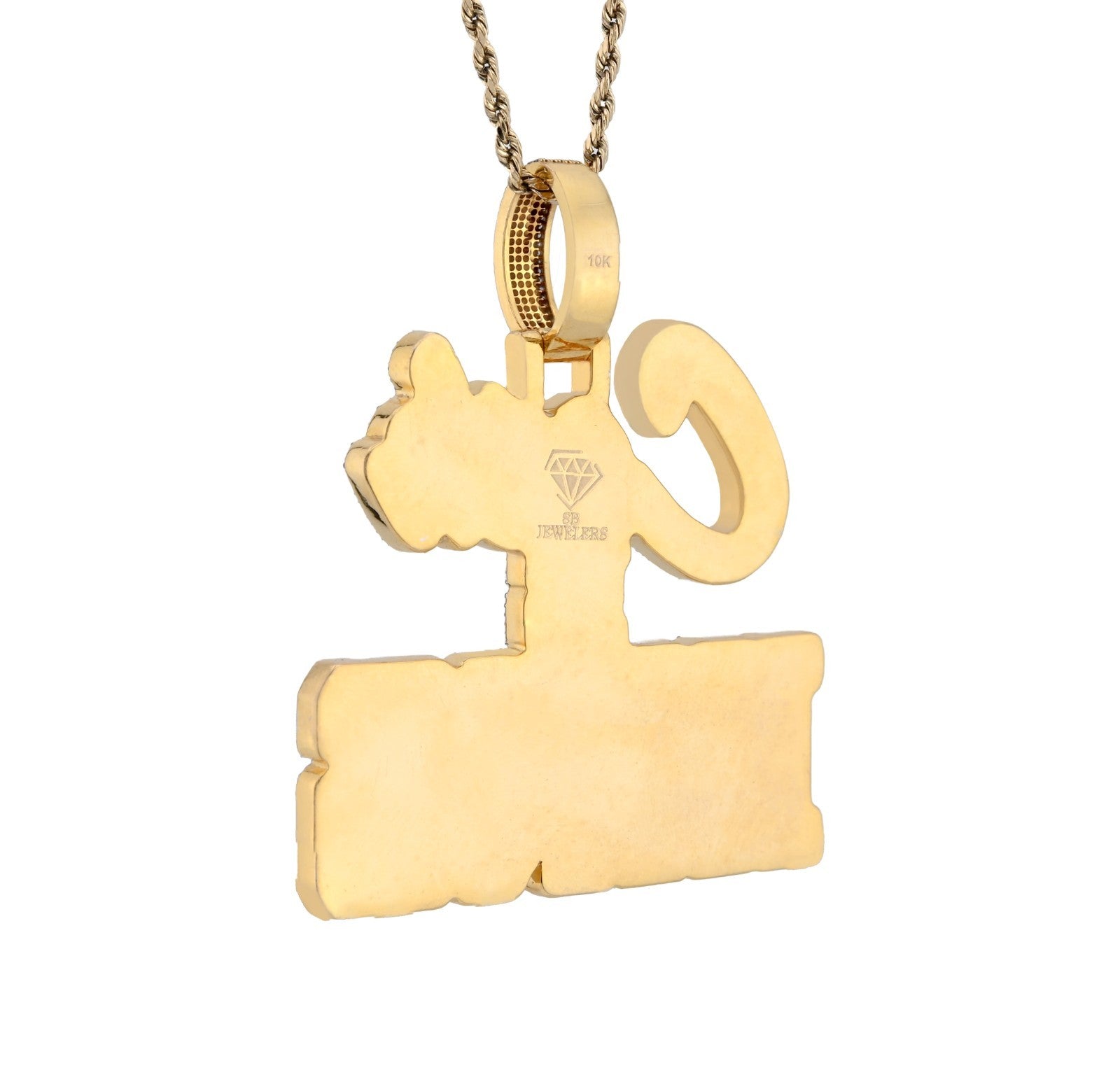 10k Yellow Gold 4.96CTW Pure Diamond "Cash Is King" Pendant Solid Back 37g Charm