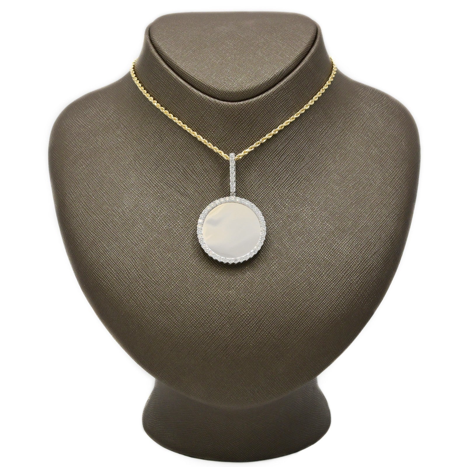 Sterling Silver 2.24CTW Lab Grown Diamond Picture Charm Big Pointer Pendant 8gms