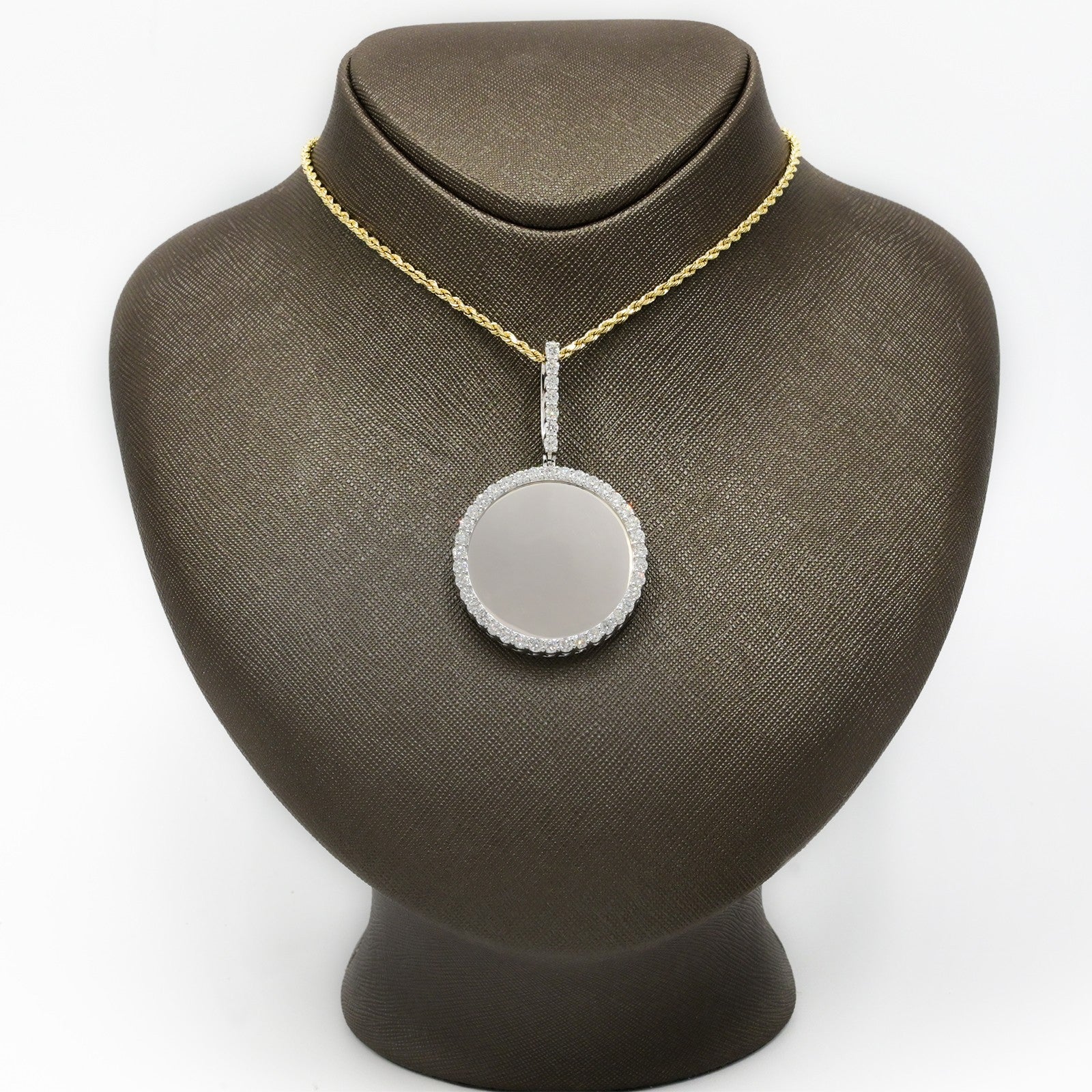 925 Silver 3.35CTW Lab Grown Diamond Picture Charm Big Pointers Pendant 11.3gms