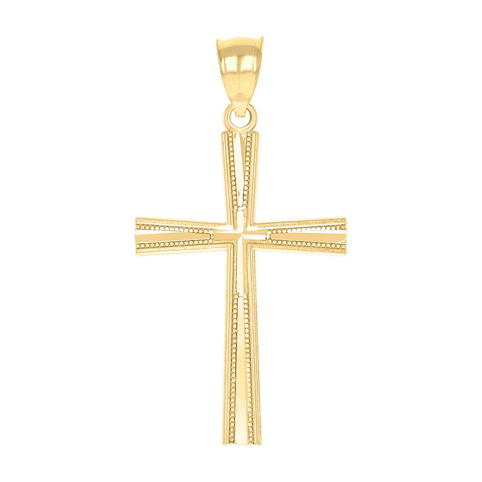 Unisex Adults 10k Yellow Gold Polished Cross Religious Charm 1.1gms Real Pendant