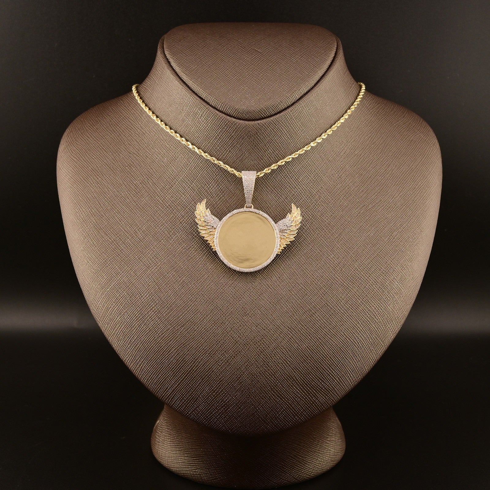 10k Yellow Gold 1.1CTW Natural Round Diamond Picture Memory Pendant 9.2g Charm