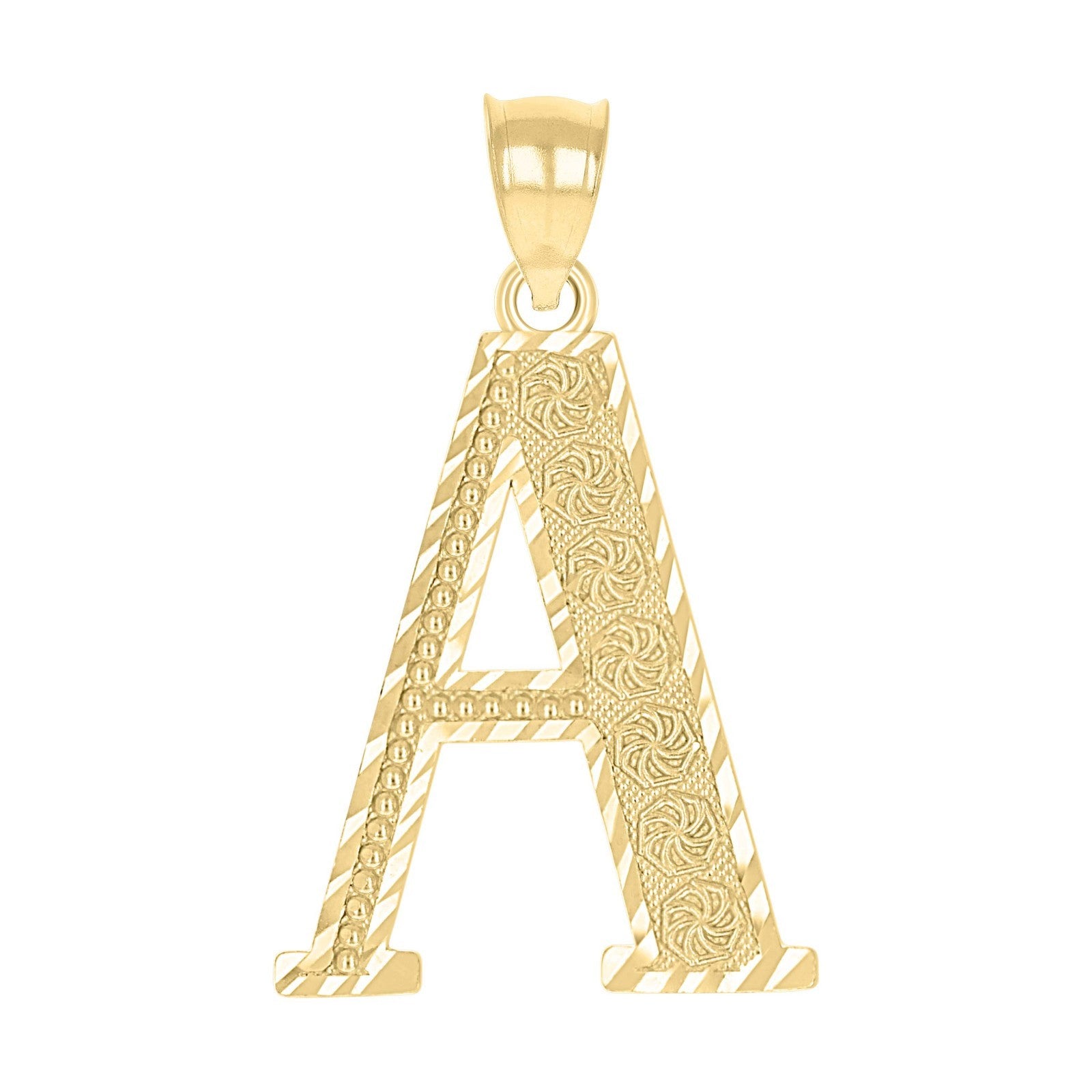 10k Yellow Gold Initial Letter "A" Pendant 1.5g Alphabet Unisex Charm