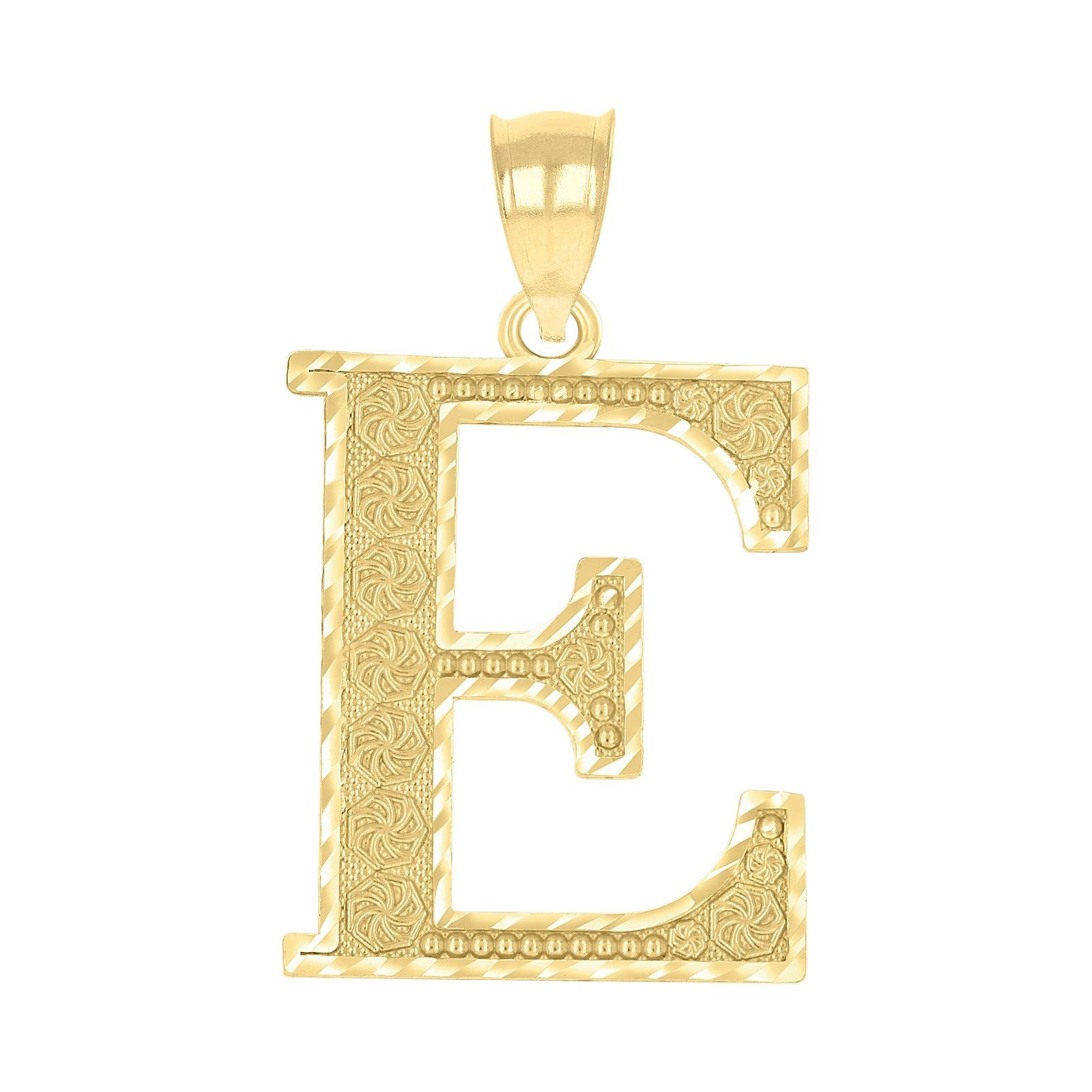 10k Yellow Gold Initial Letter "E" Pendant 2.6g Alphabet Unisex Charm