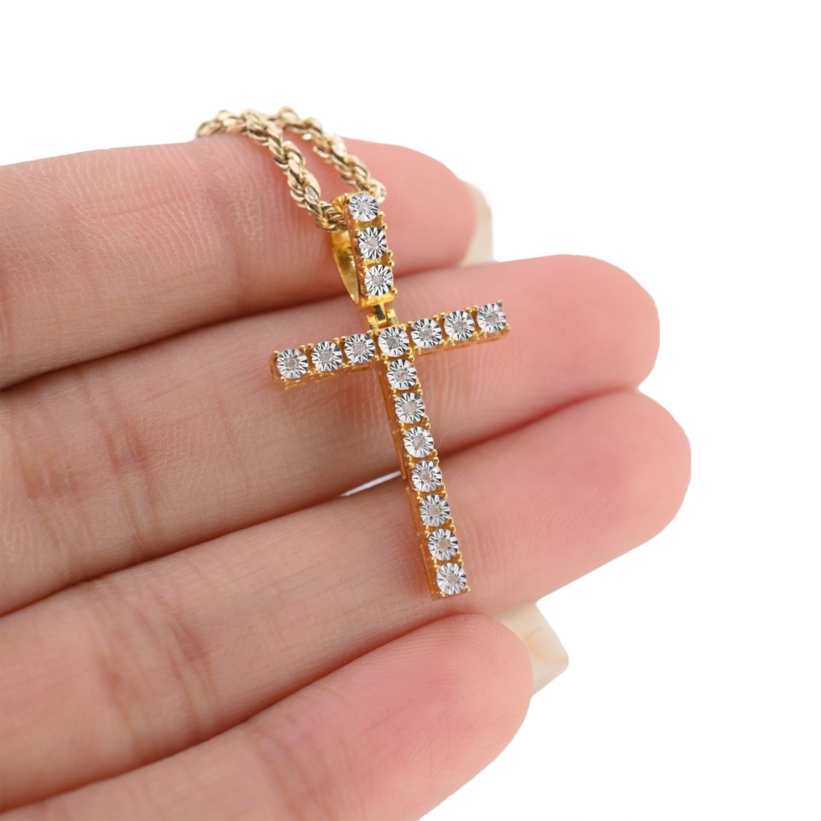 Plated 925 Sterling Silver Natural Diamond Pendant 2 grams Charm A to Z Initials