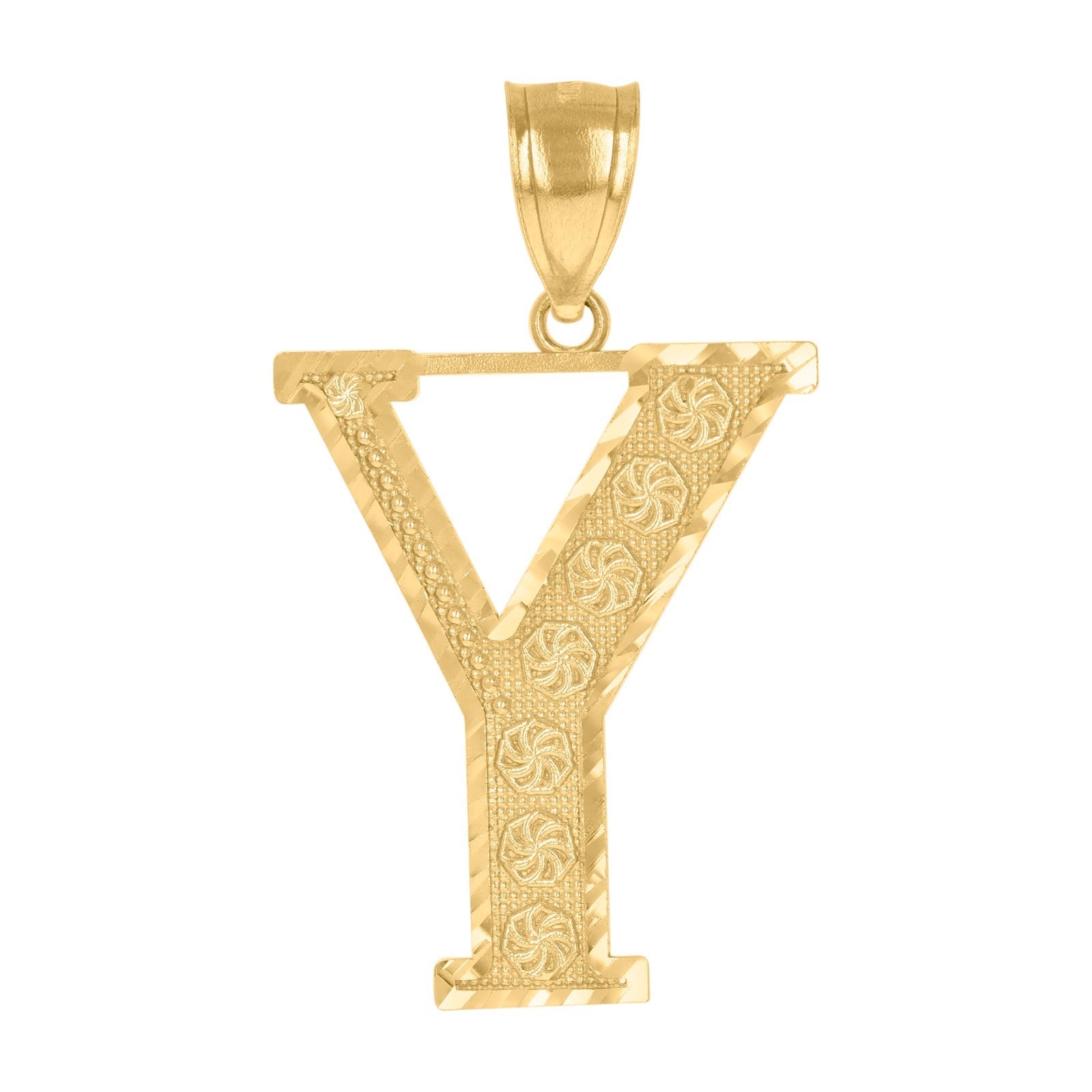 10k Yellow Gold Initial Letter "Y" Pendant 3.2g Alphabet Unisex Charm