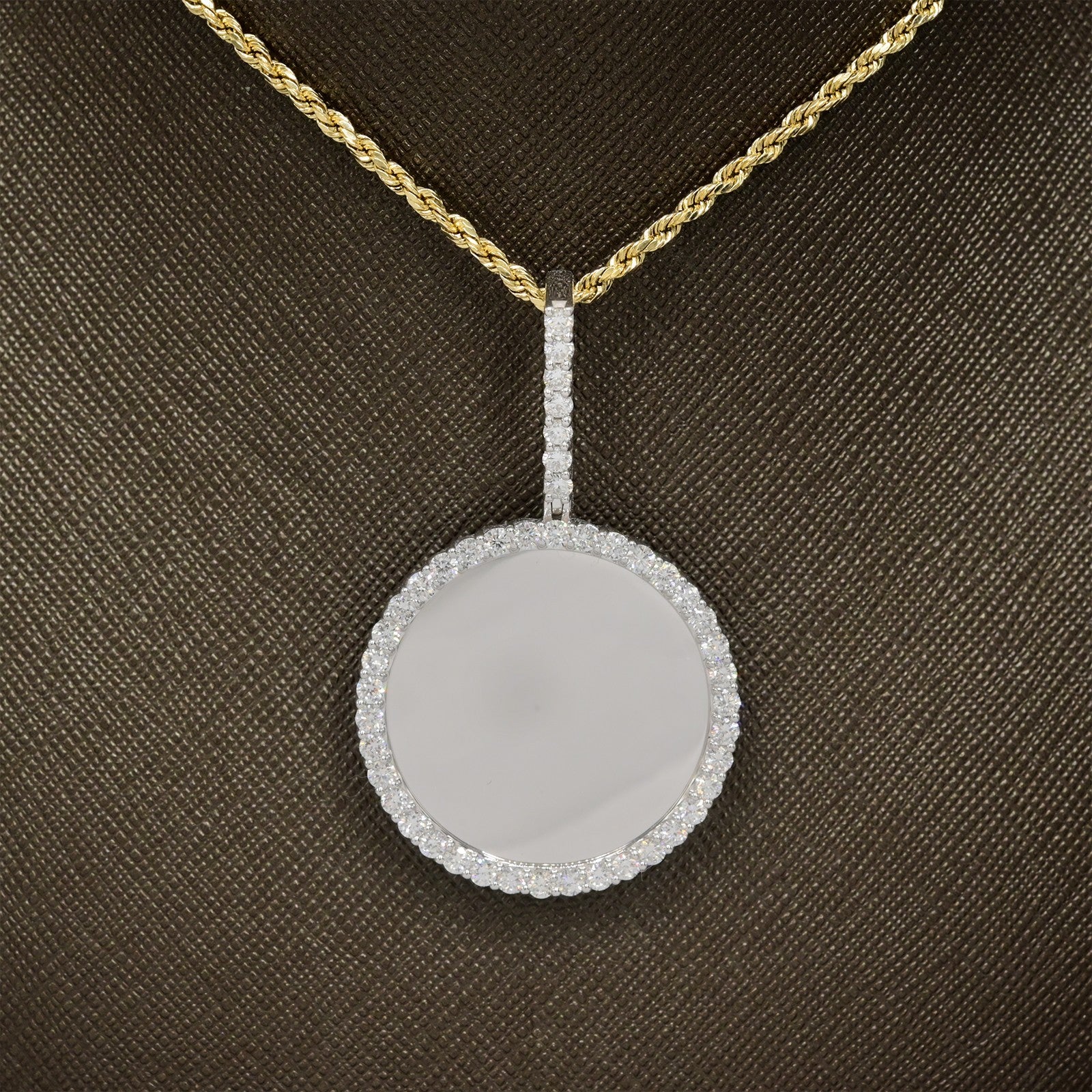 Sterling Silver 2.24CTW Lab Grown Diamond Picture Charm Big Pointer Pendant 8gms