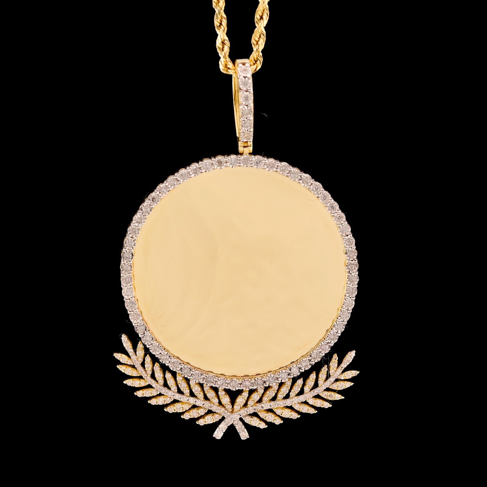 10k Yellow Gold 1.25CTW Natural Round Diamond Picture Memory Pendant 11.8g Charm