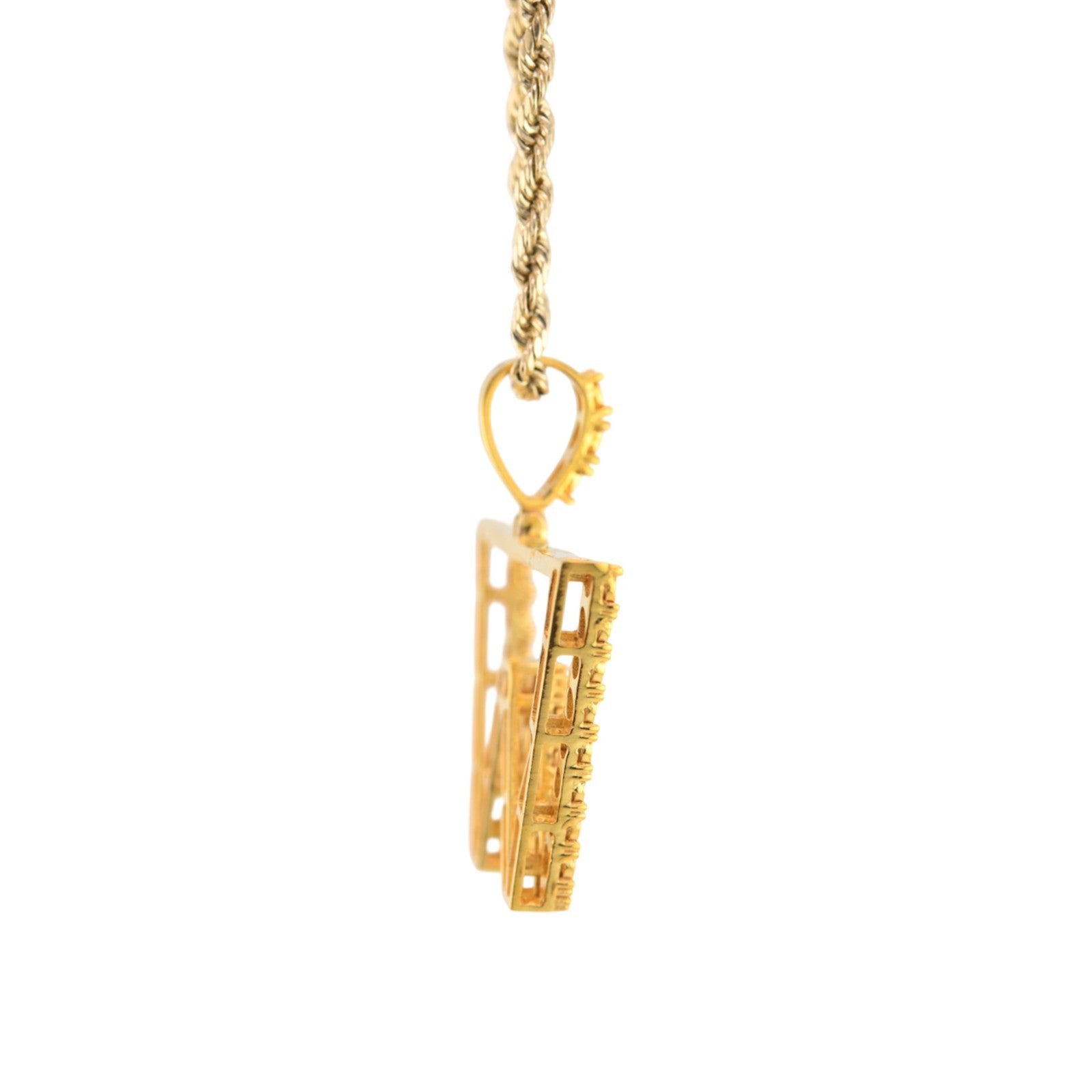 925 Yellow Natural 0.15 CTW Diamond Initial Alphabet "W" Pendant 2g Unisex Charm