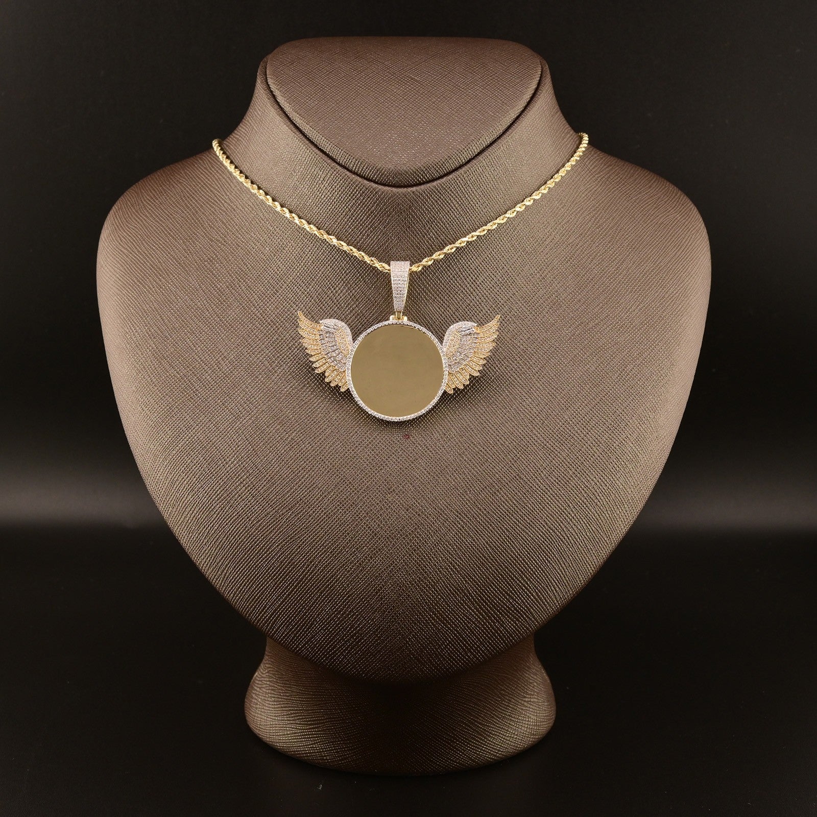 10k Yellow Gold 1.35CTW Natural Round Diamond Picture Memory Pendant 9.3g Charm