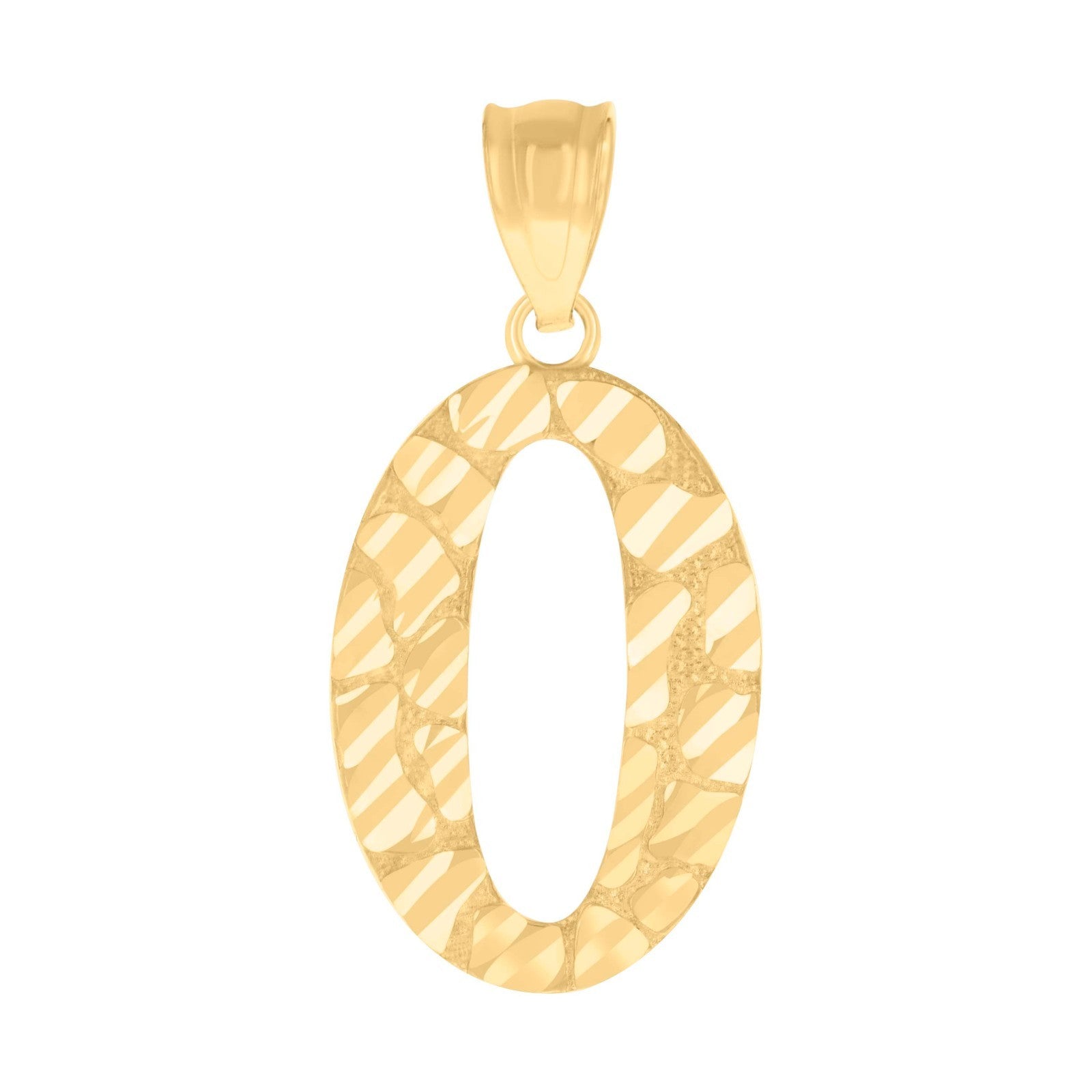 10k Yellow Gold Initial Number "0" Pendant 1.2g Numeral Unisex Charm
