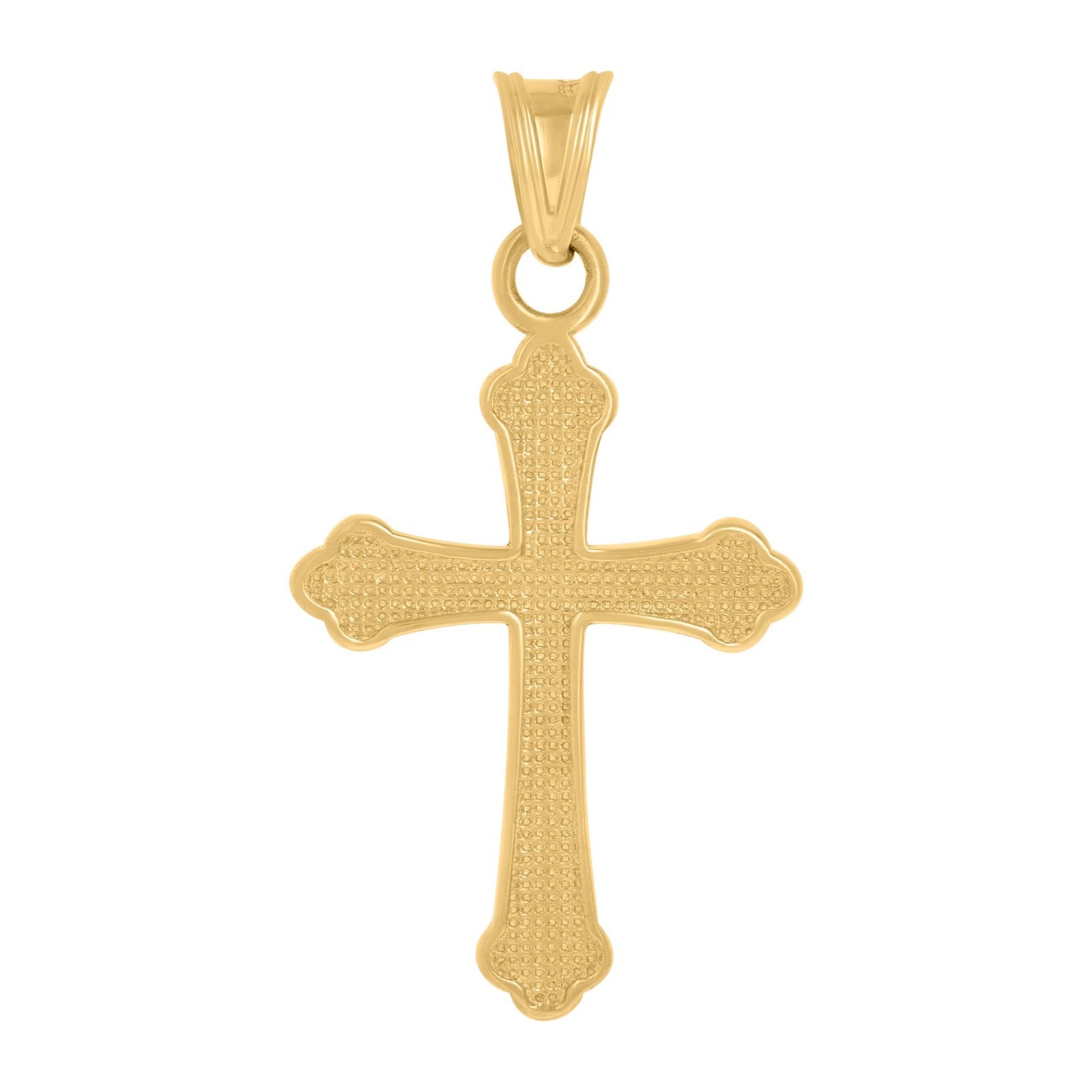 For Mens 10k Yellow Gold Polished 1.4gms Cross Religious Charm NEW Pendant