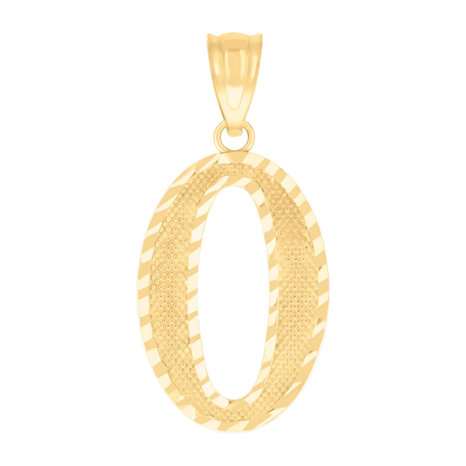 10k Yellow Gold Initial Number "0" Pendant 1.2g Numeral Unisex Charm