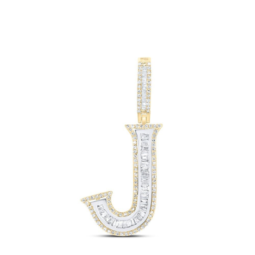 5/8CTW Natural Diamond 10k Yellow Gold Initial "J" Letter Charm 2.65g Pendant - Elite Jewelers - Charms & Pendants