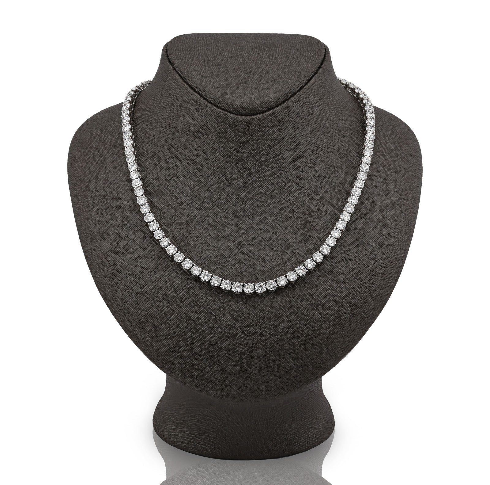 5MM 10k White Gold 55CTW Lab Grown Diamond Tennis Chain 52.5g 22 Inches Necklace - Elite Jewelers - Necklaces