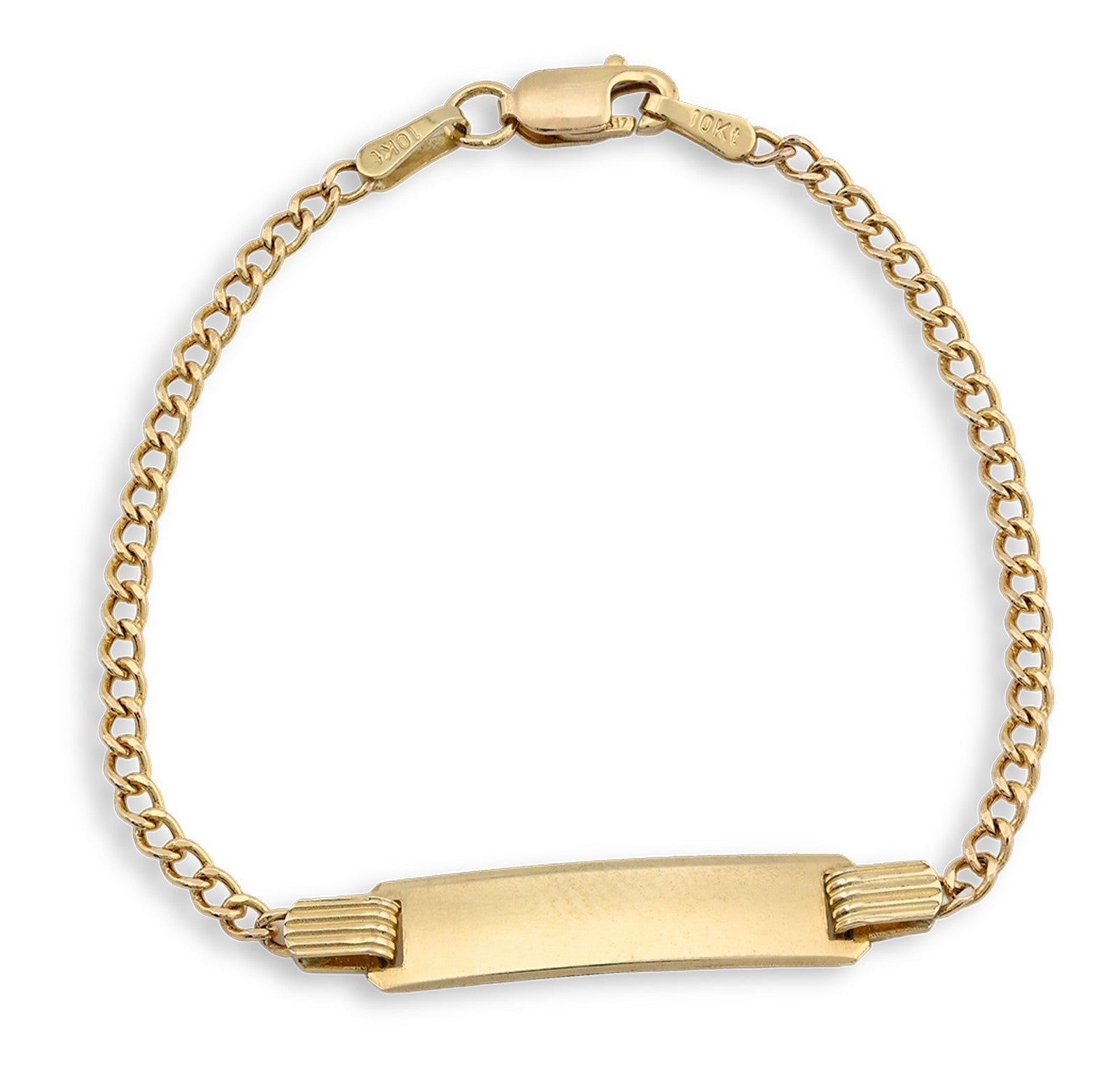 5MM 10k Yellow Gold 1.5gms Cuban Baby Bracelet 5.5 Inches Engravable ID Armlet - Elite Jewelers - Bracelets
