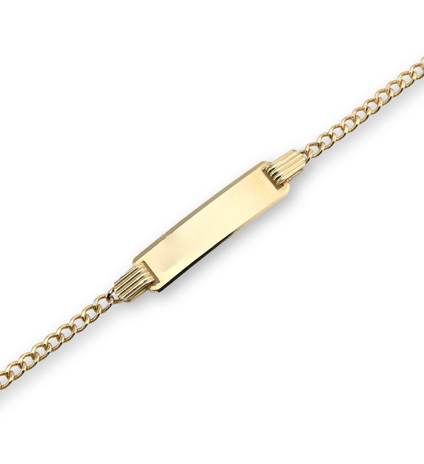 5MM 10k Yellow Gold 1.5gms Cuban Baby Bracelet 5.5 Inches Engravable ID Armlet - Elite Jewelers - Bracelets