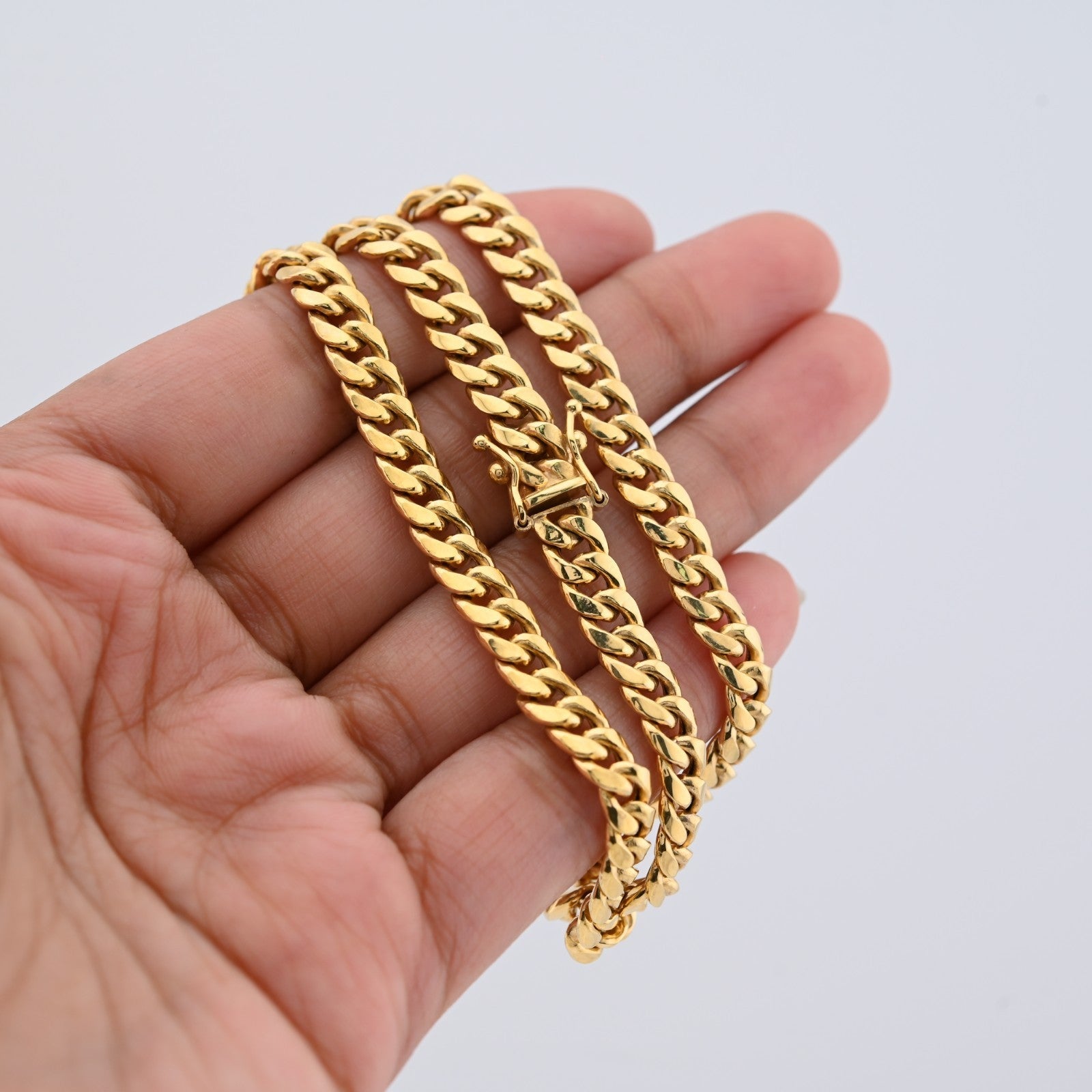 6MM 10k Yellow Gold 18.6 grams Miami Cuban Chain Mens Womens Necklace 20 Inches - Elite Jewelers - Necklaces & Chains