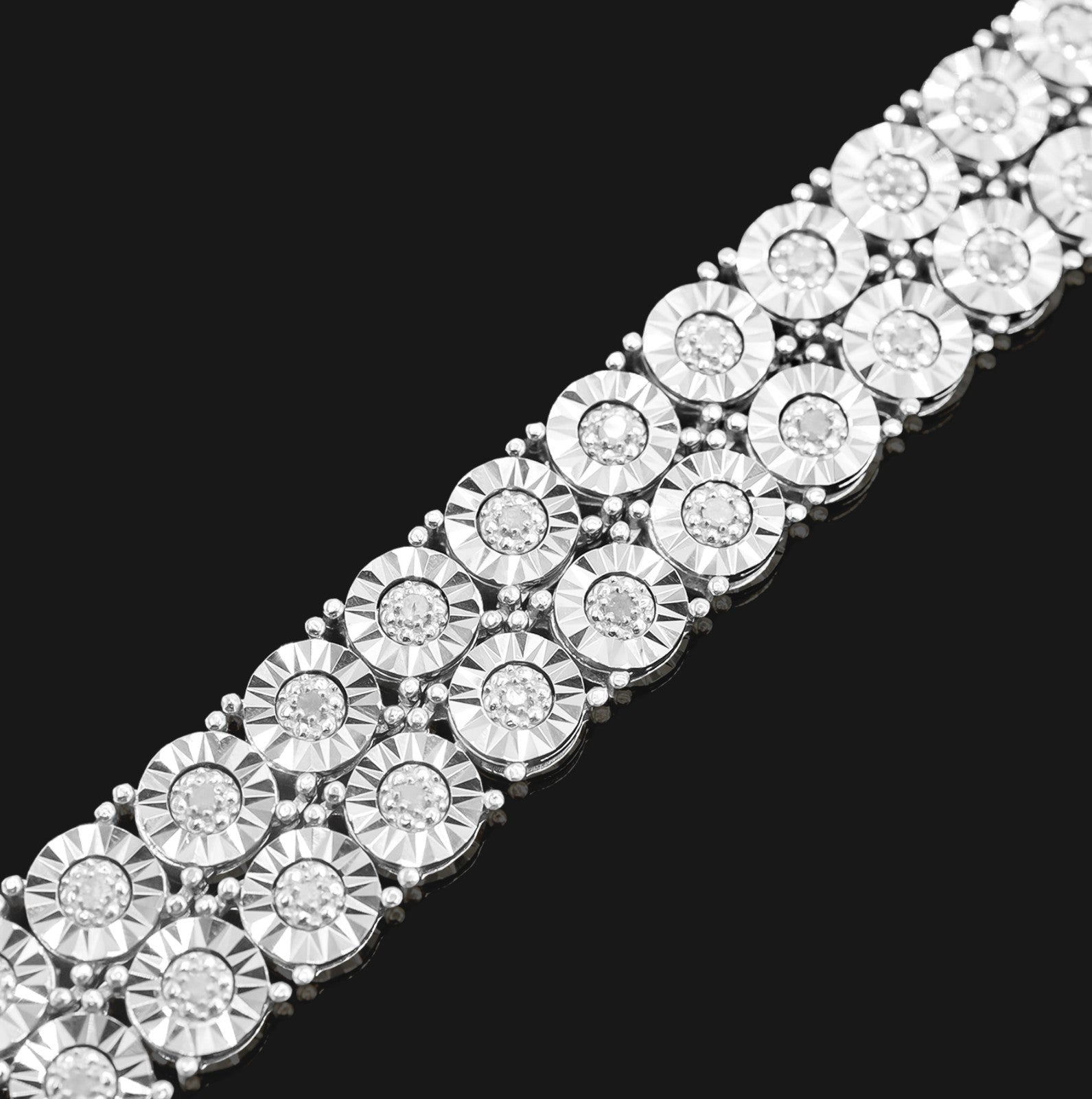 6MM 925 Silver 2.75CTW Illusion Setting 22 Inches Tennis Chain Necklace 35 grams - Elite Jewelers - Necklaces & Chains
