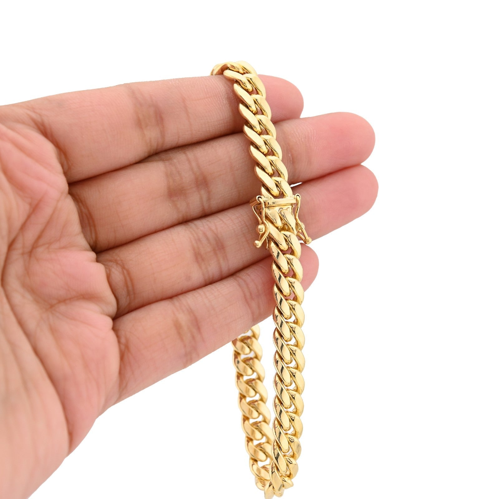 7.5MM Real 10k Yellow Gold Men Solid Cuban Link Bracelet 32.9gms 8 Inches Armlet - Elite Jewelers - Bracelets