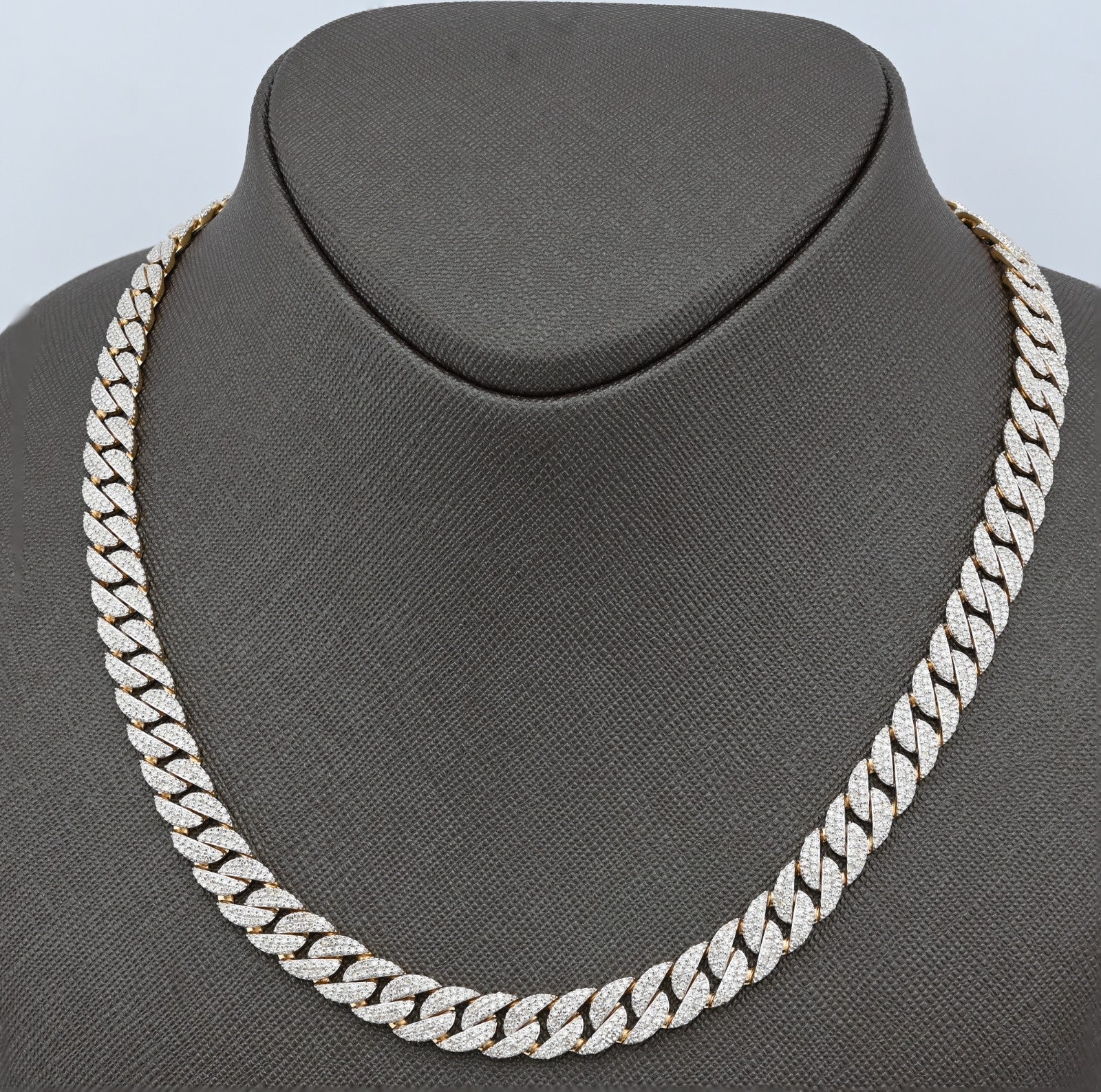 8MM 10k Yellow Gold 10.3 CTW Pure Diamond Mens Cuban Chain 22In 41.7gms Necklace - Elite Jewelers - Necklaces & Chains
