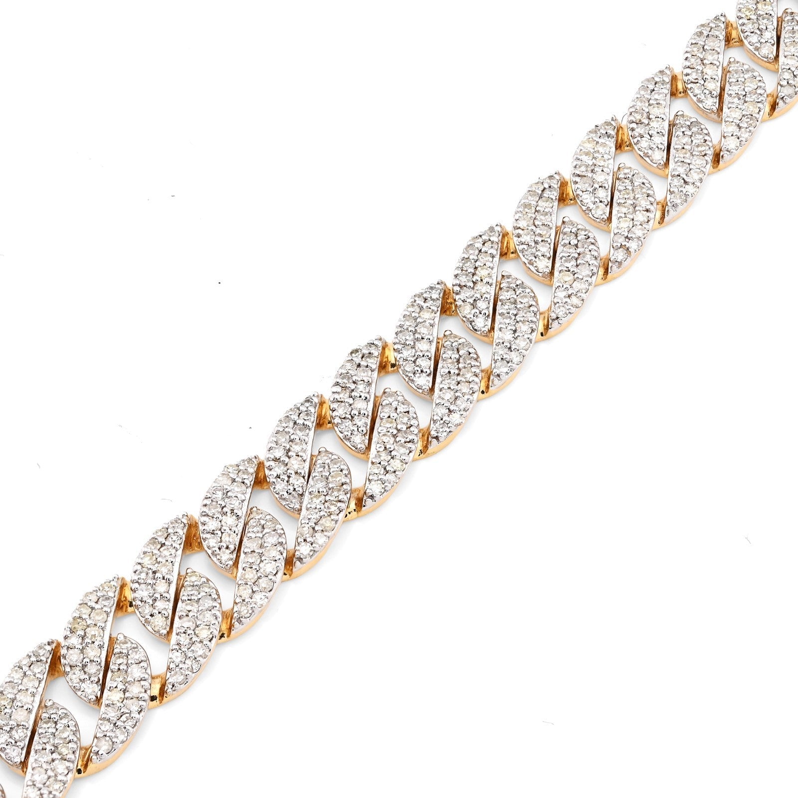 8MM 10k Yellow Gold 16.2g 3.9CTW Natural Diamond Cuban Link 8 Inch Mens Bracelet - Elite Jewelers - Bracelets